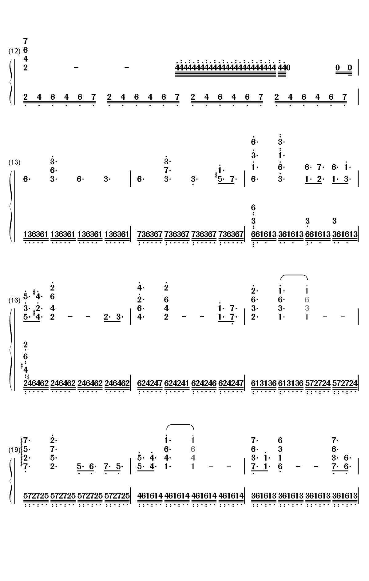 White Palace-空洞骑士BGM双手简谱预览2