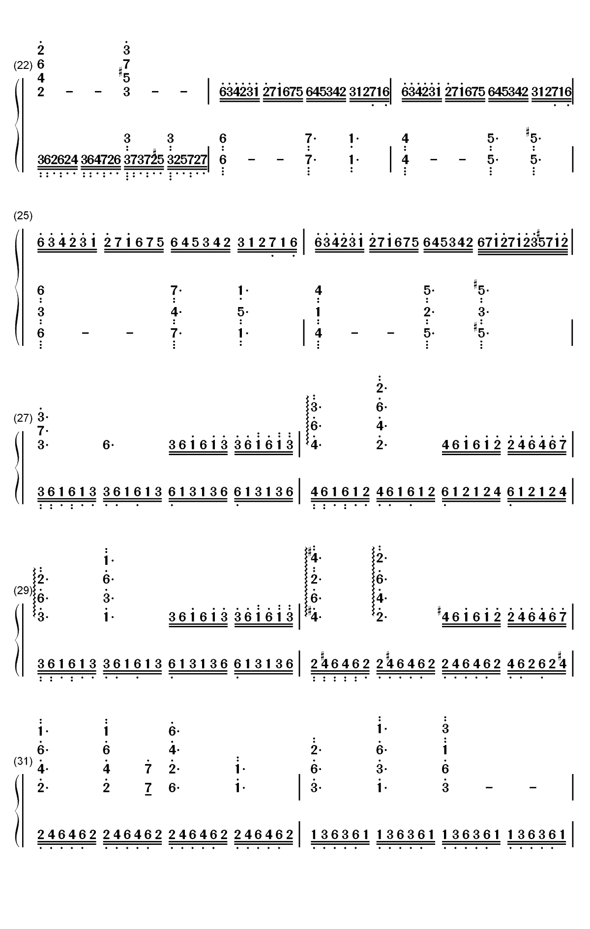 White Palace-空洞骑士BGM双手简谱预览3