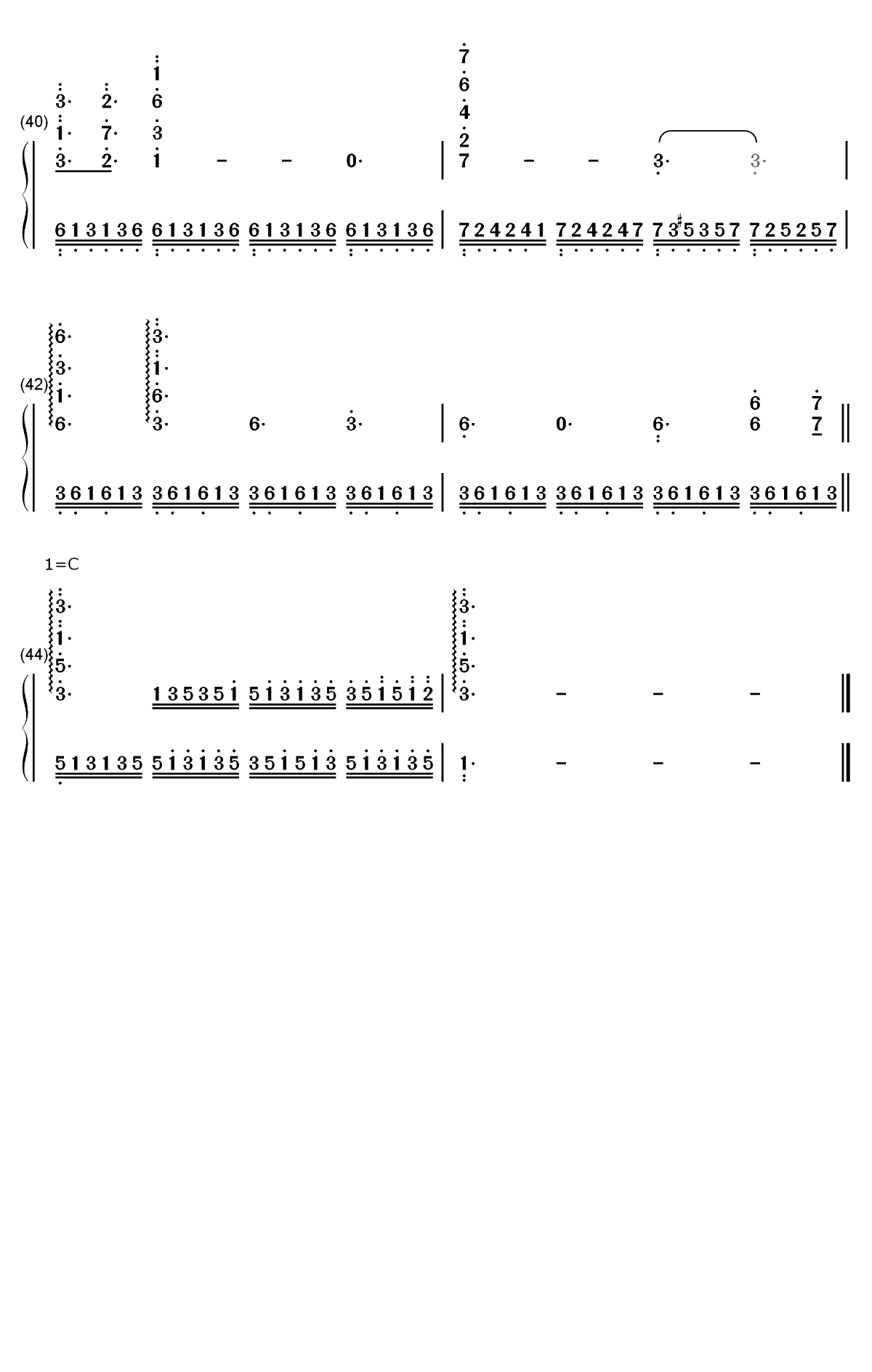 White Palace-空洞骑士BGM双手简谱预览5