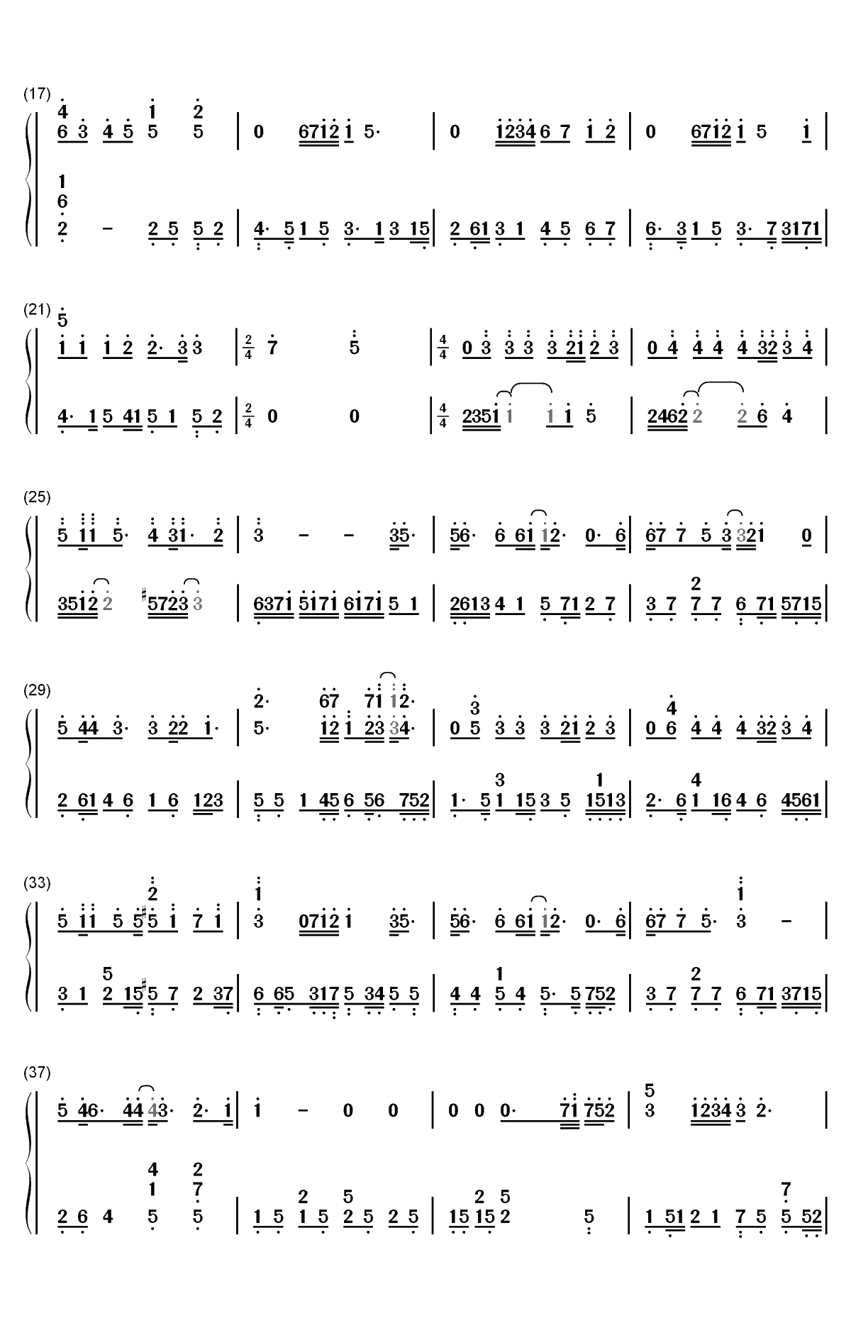 将故事写成我们-林俊杰双手简谱预览2