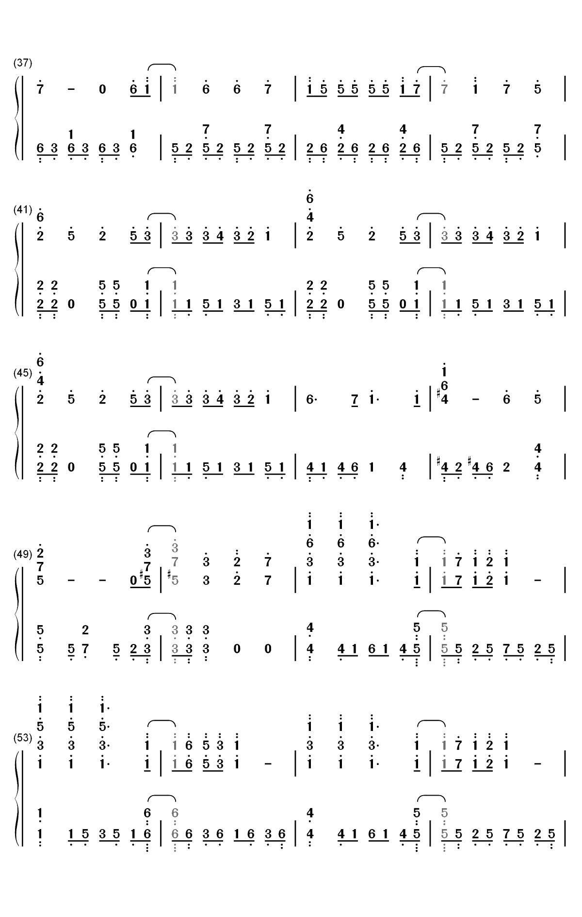 JUSTadICE-黑色五叶草OP7双手简谱预览3