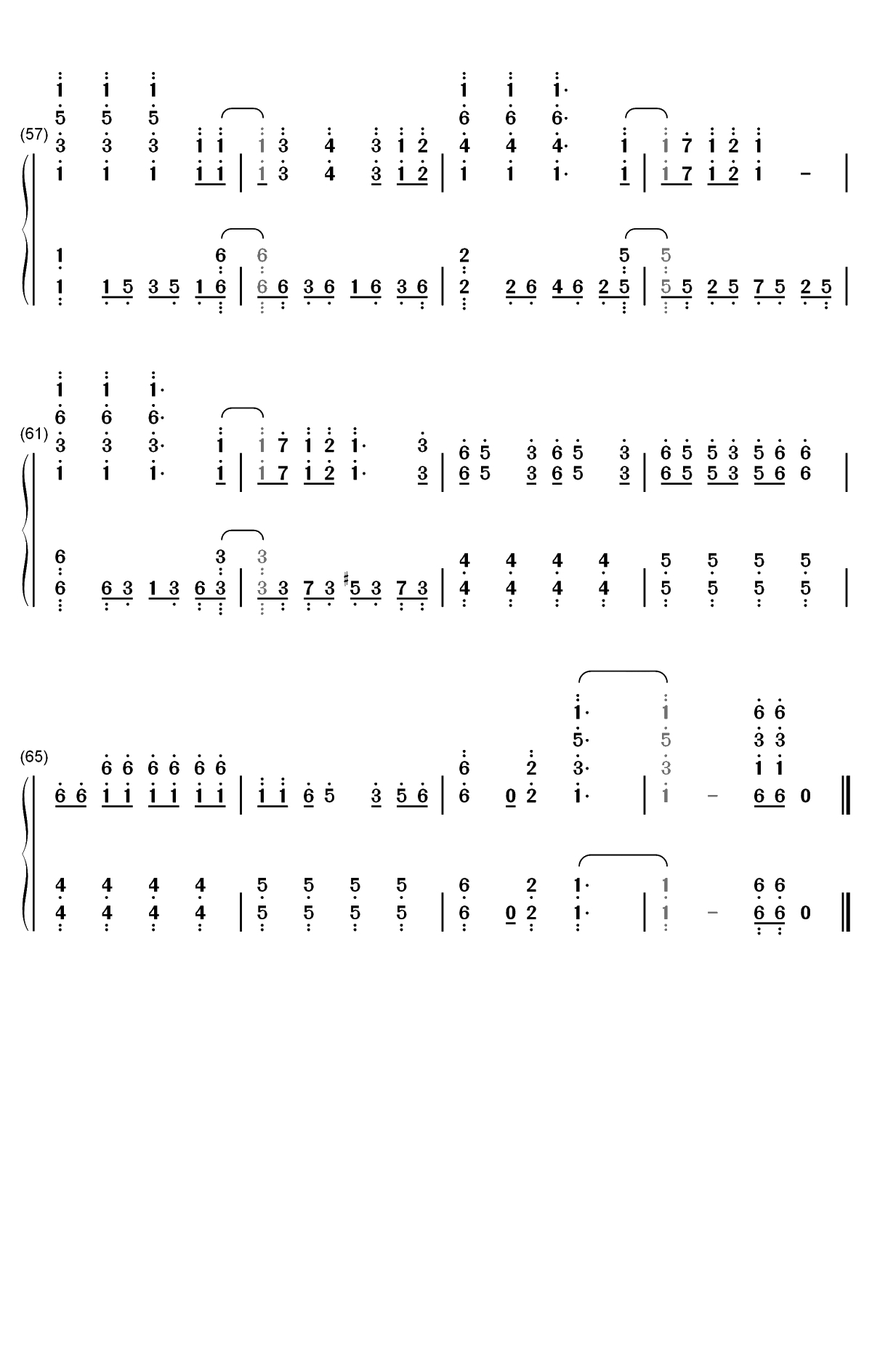 JUSTadICE-黑色五叶草OP7双手简谱预览4