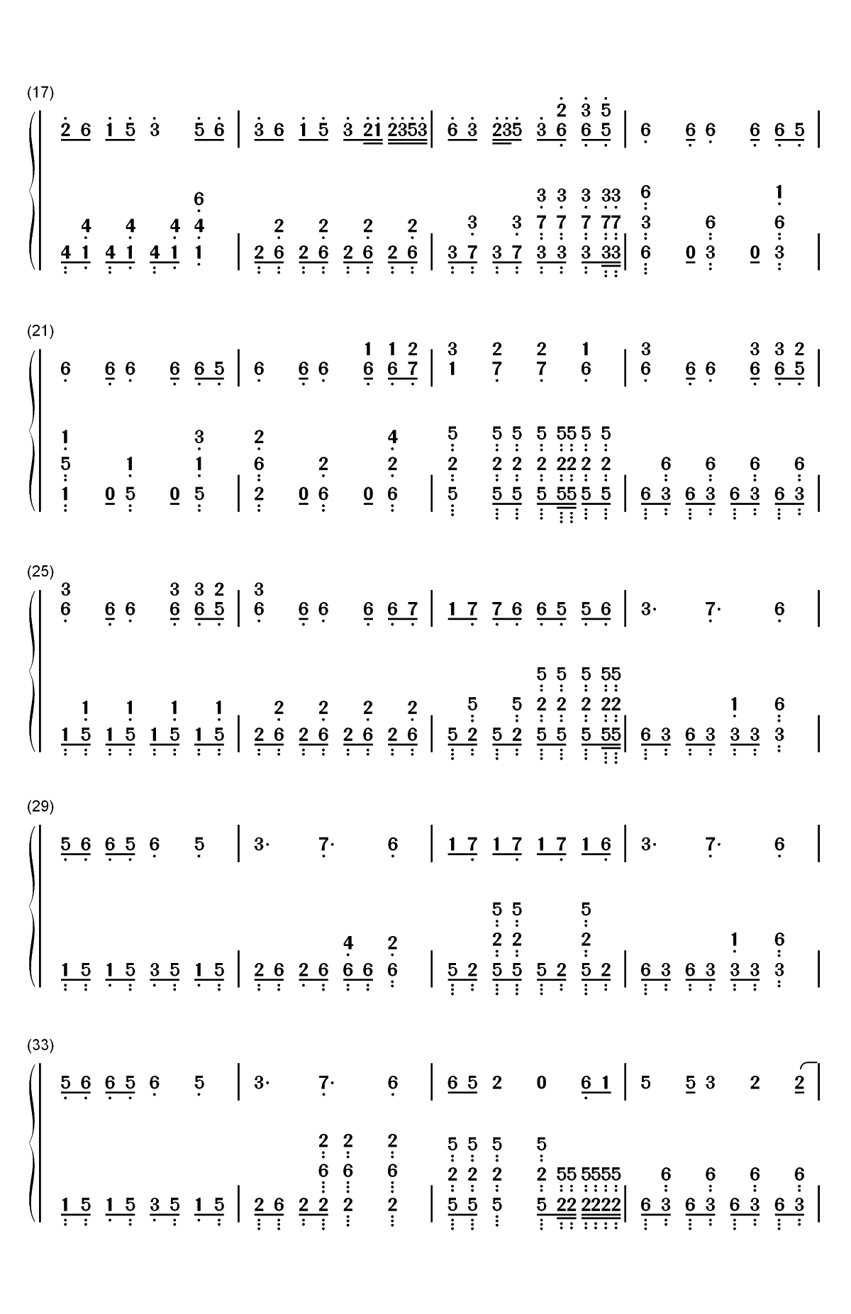 逆浪千秋-2018年哔哩哔哩拜年祭双手简谱预览2