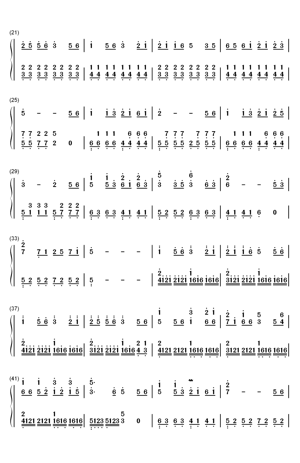 Dear Childhood Friend-秋山裕和双手简谱预览2