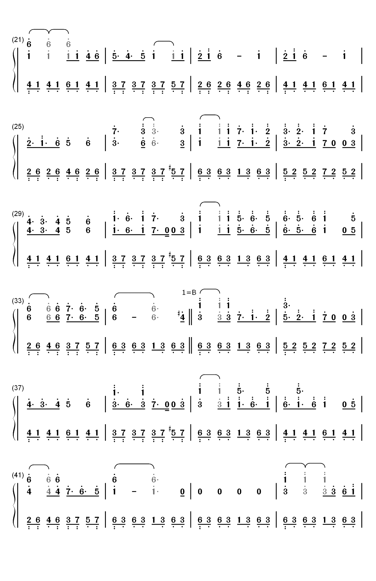 来自尘埃的光-全职高手片头曲双手简谱预览2