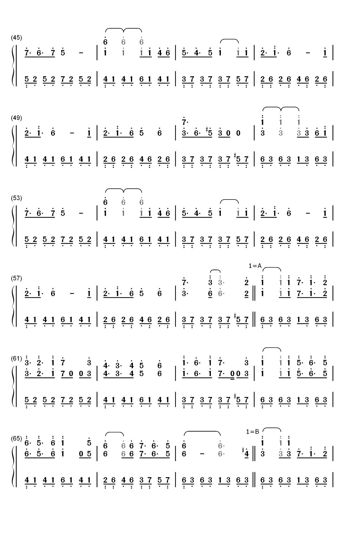 来自尘埃的光-全职高手片头曲双手简谱预览3