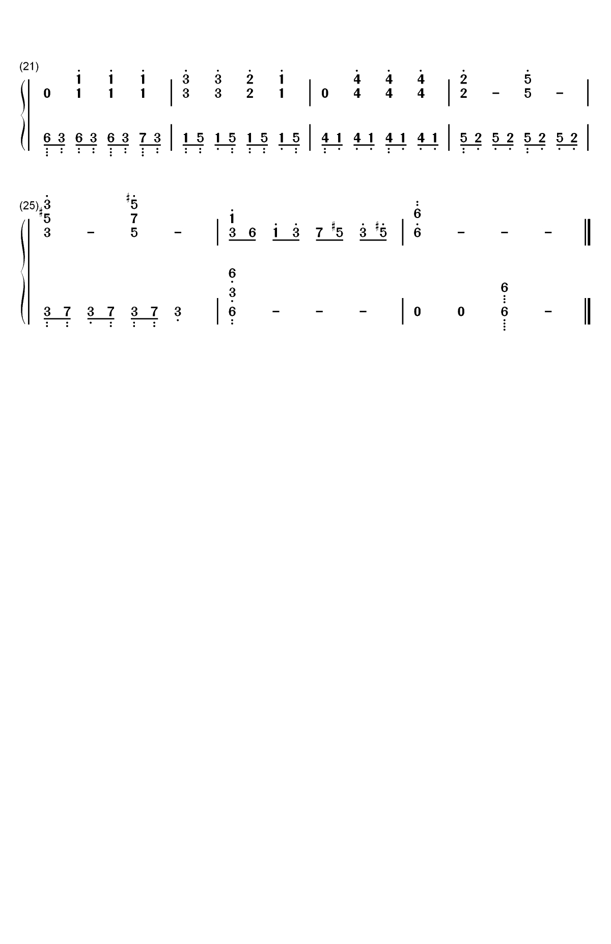 怪诞小镇主题曲-Gravity Falls双手简谱预览2