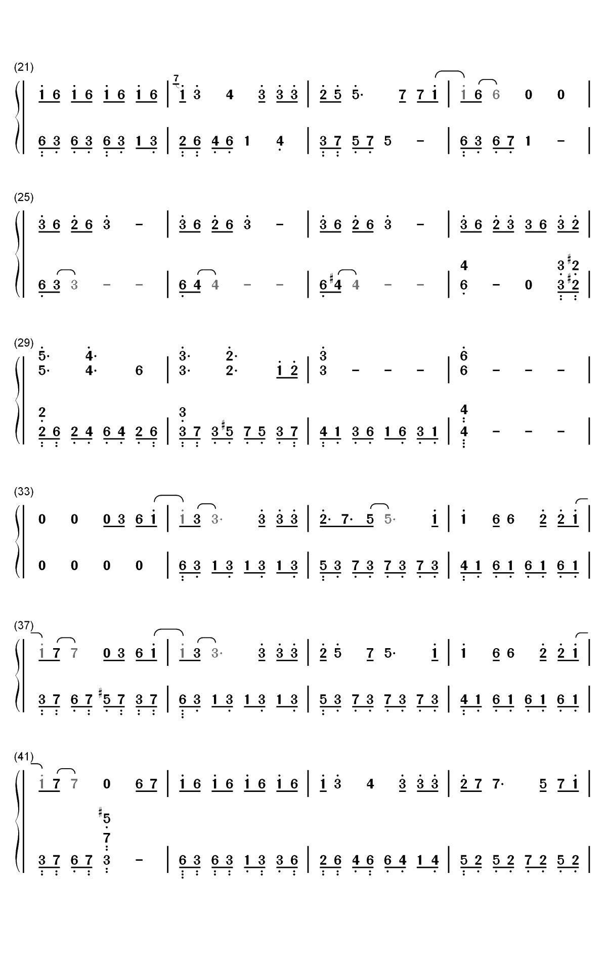 一生等你-媚者无疆主题曲-超虐心的一首歌双手简谱预览2