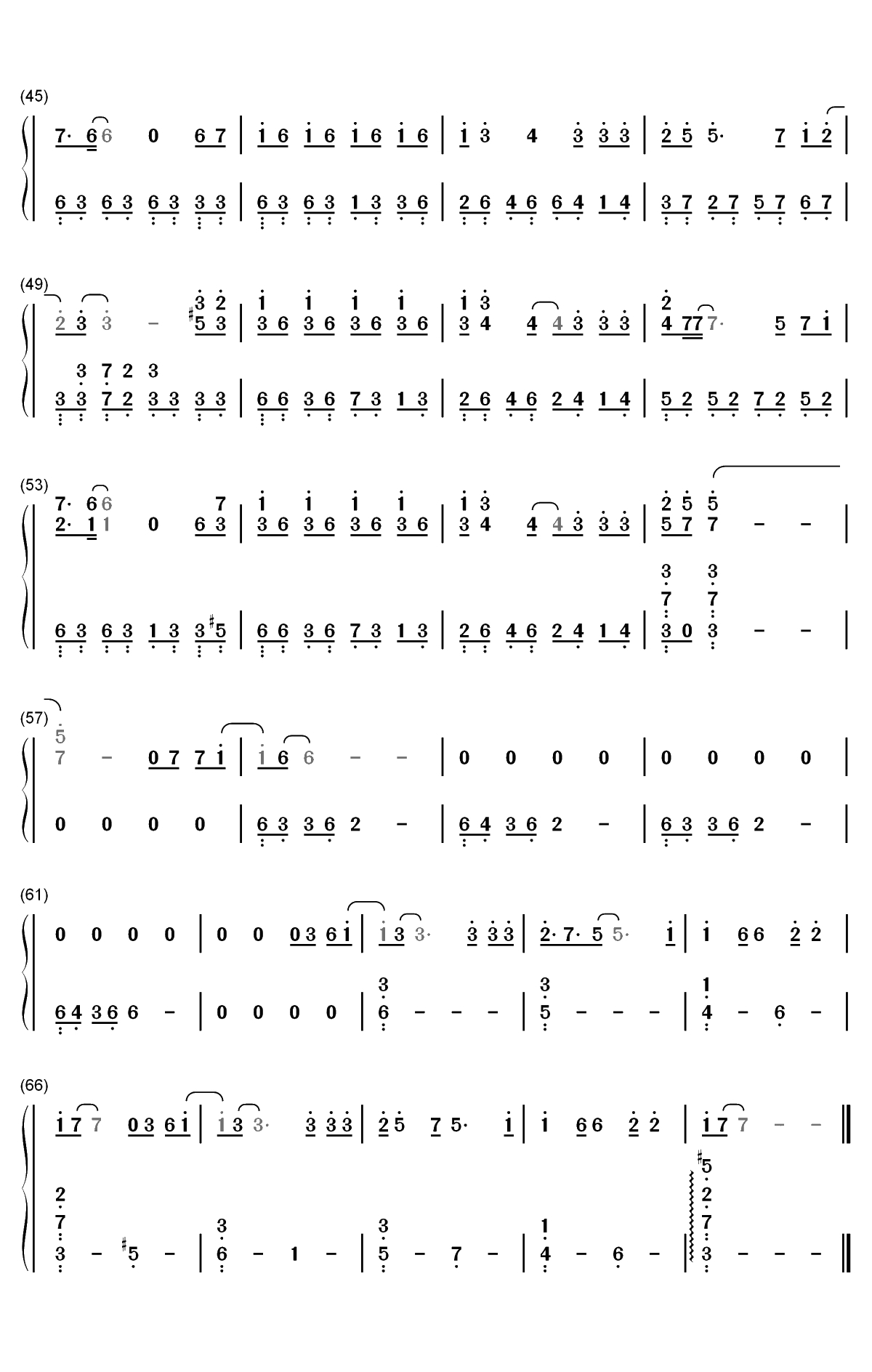 一生等你-媚者无疆主题曲-超虐心的一首歌双手简谱预览3