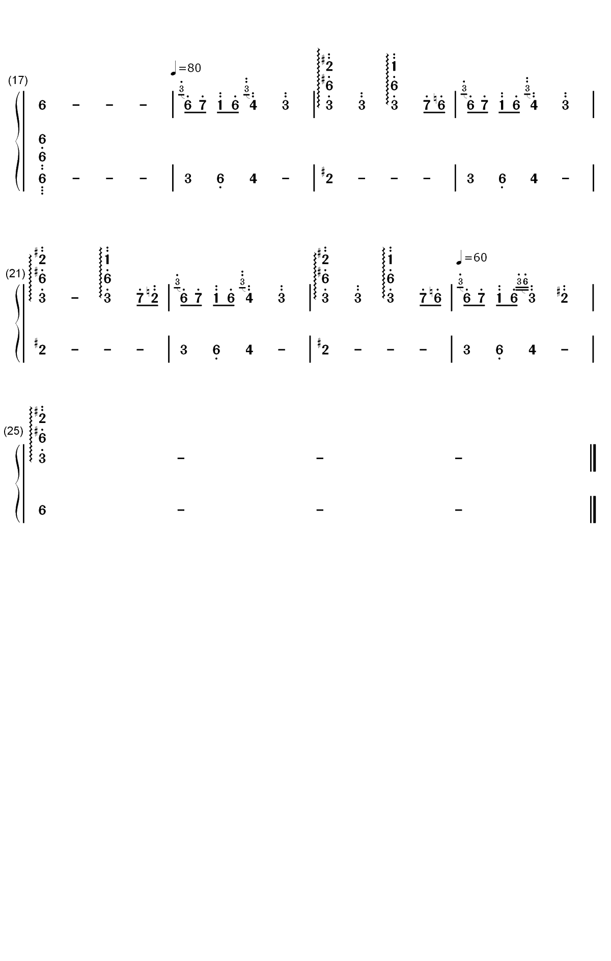 死寂电影插曲双手简谱预览2