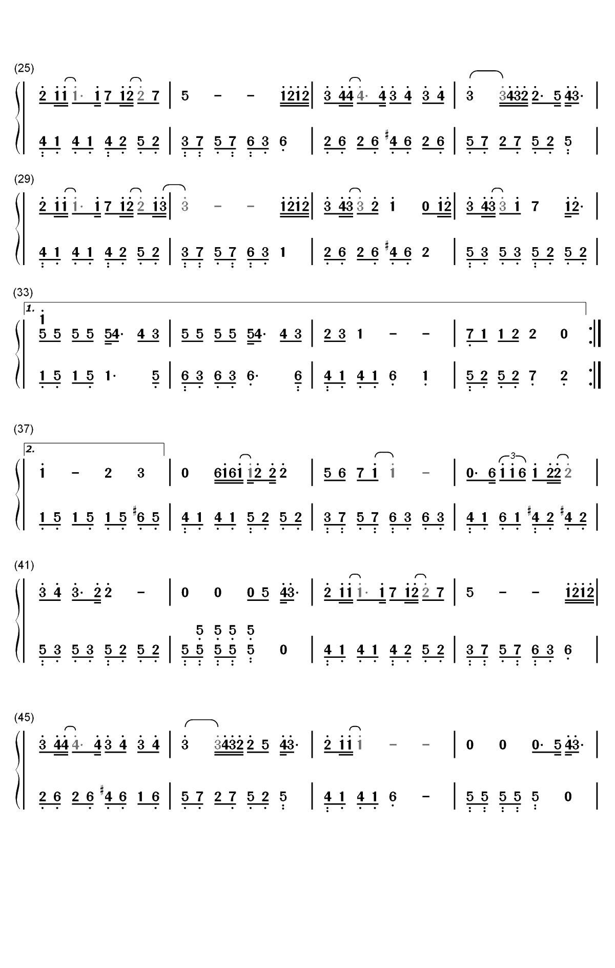 陷阱-王北车-我不曾爱过你 我自己骗自己双手简谱预览2