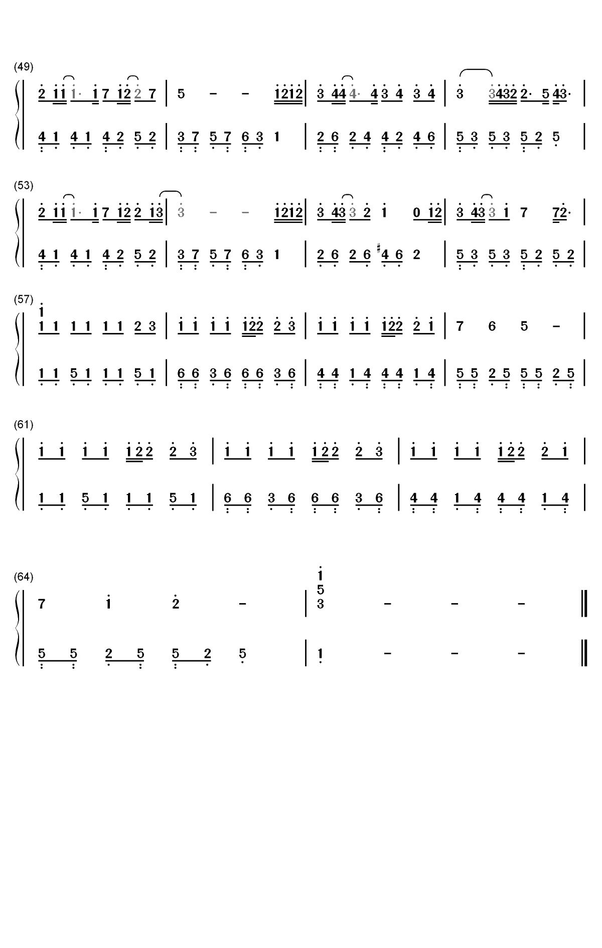 陷阱-王北车-我不曾爱过你 我自己骗自己双手简谱预览3