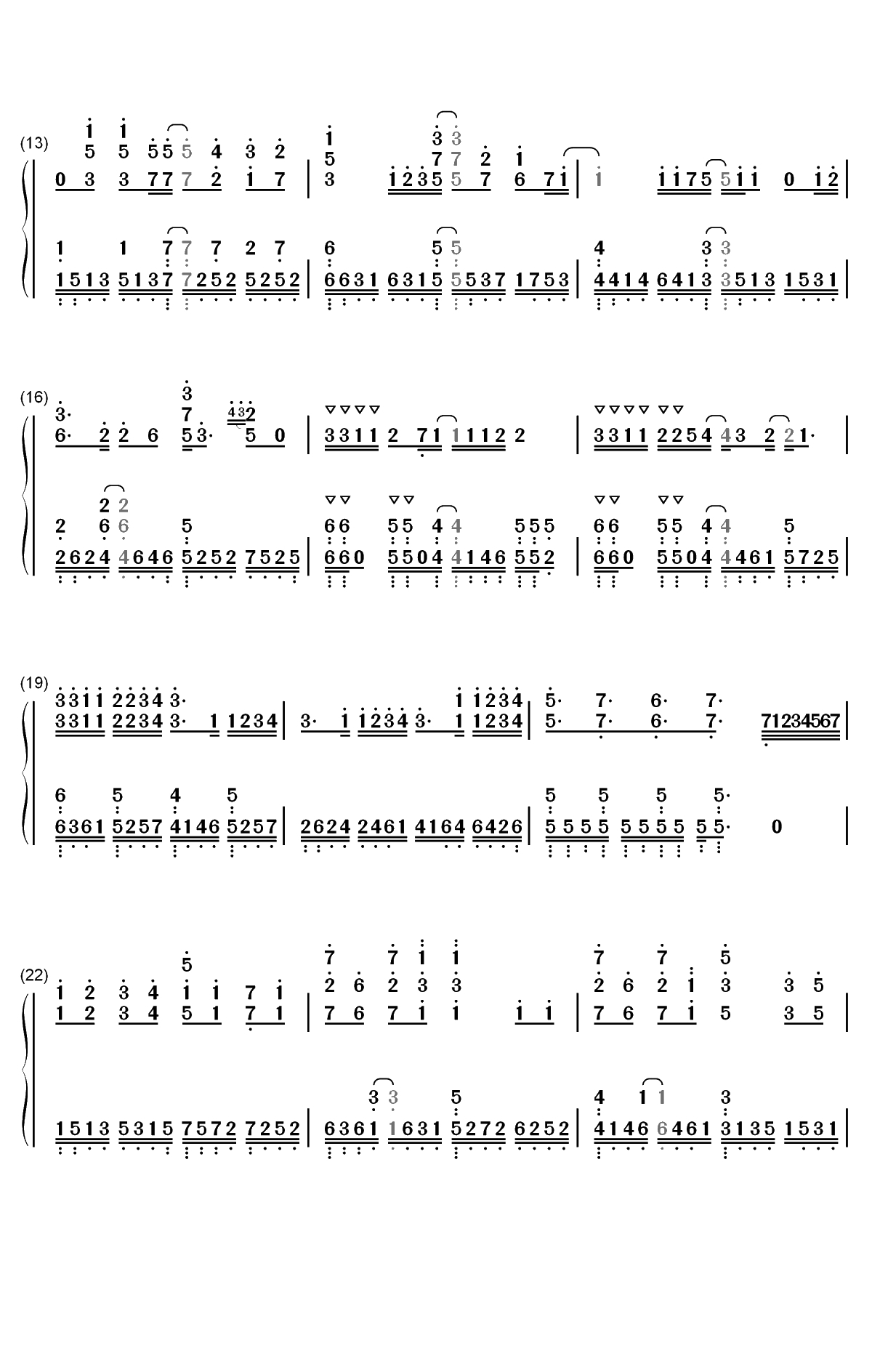 Distance-黑社会的超能力女儿OP双手简谱预览2