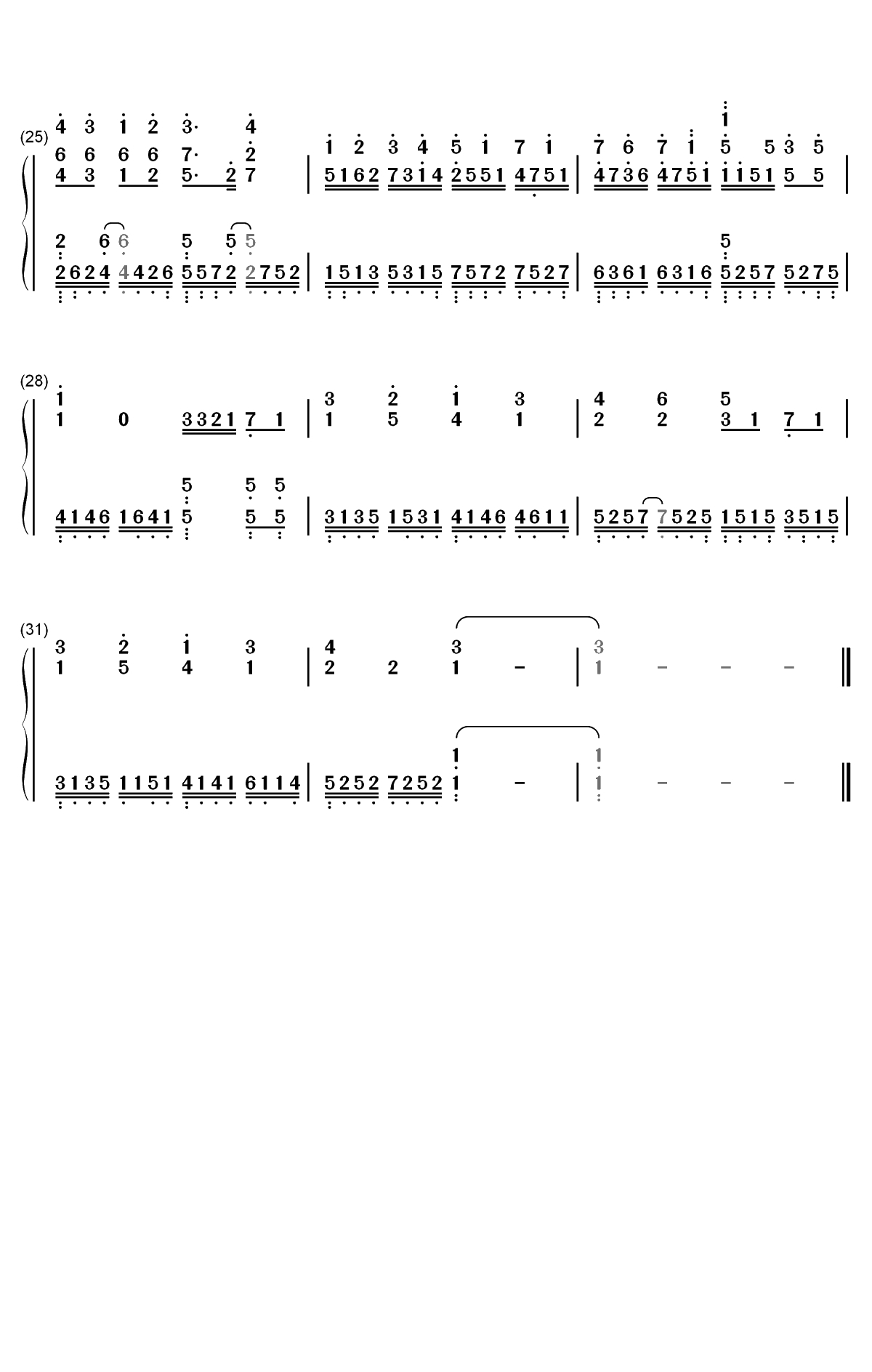 Distance-黑社会的超能力女儿OP双手简谱预览3