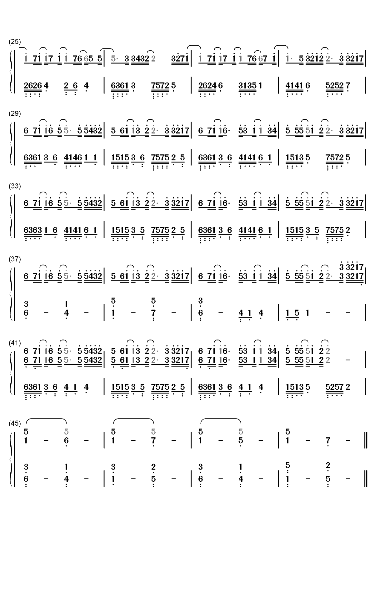 既视感-冯提莫双手简谱预览2