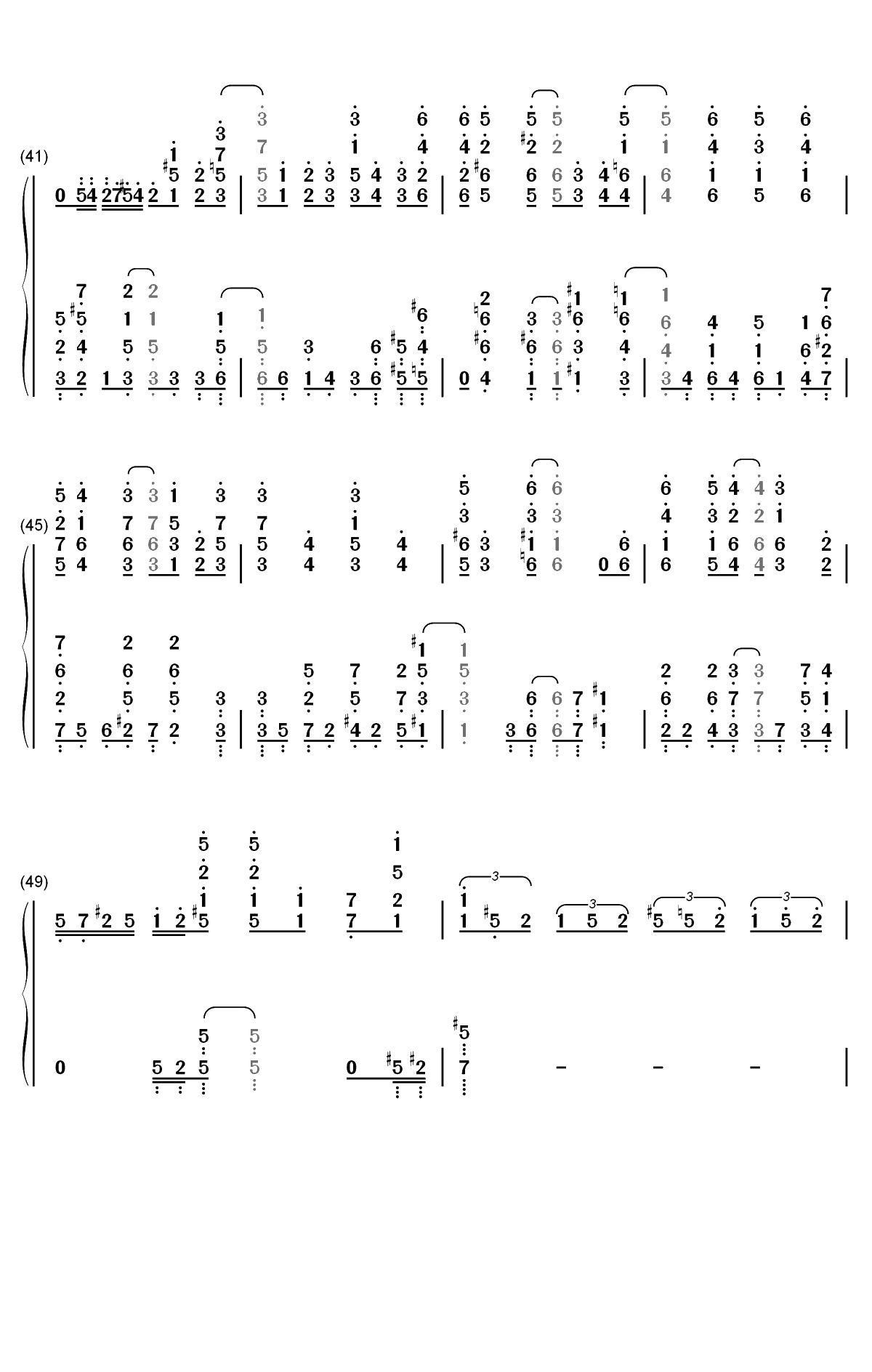 町かどタンジェント-街角魔族OP双手简谱预览4