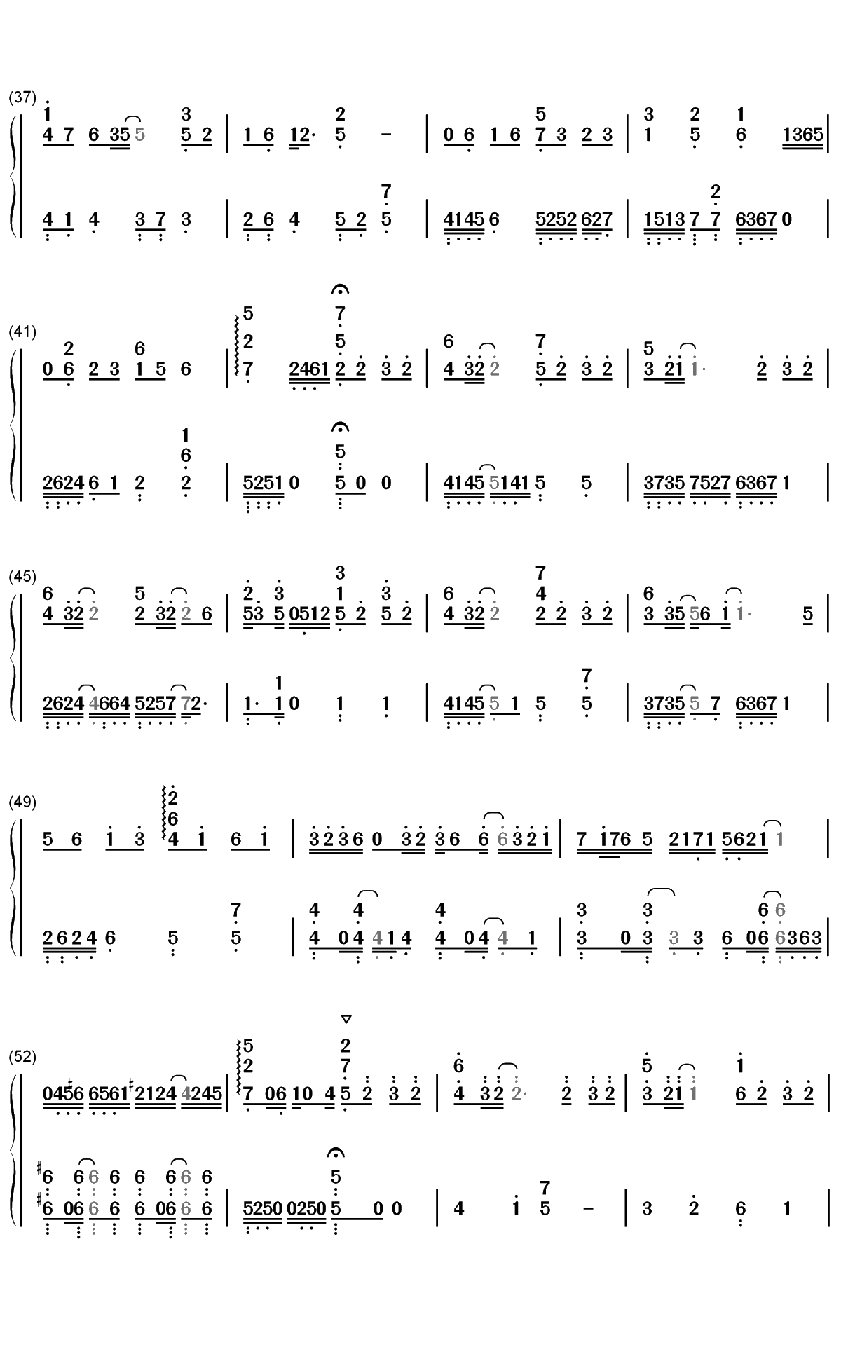 赤子-陈情令温宁角色主题曲双手简谱预览3