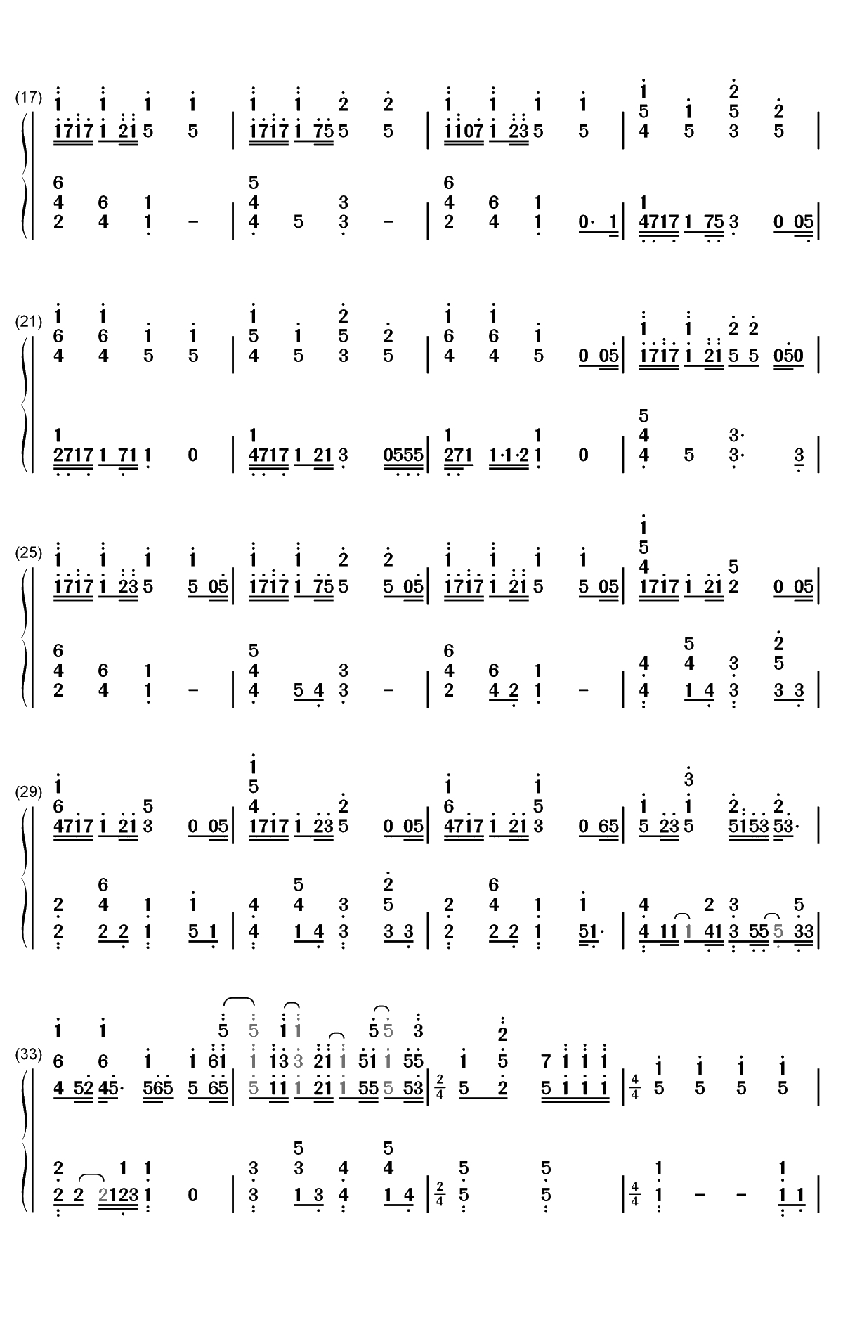 愛にできることはまだあるかい-天气之子主题曲双手简谱预览2