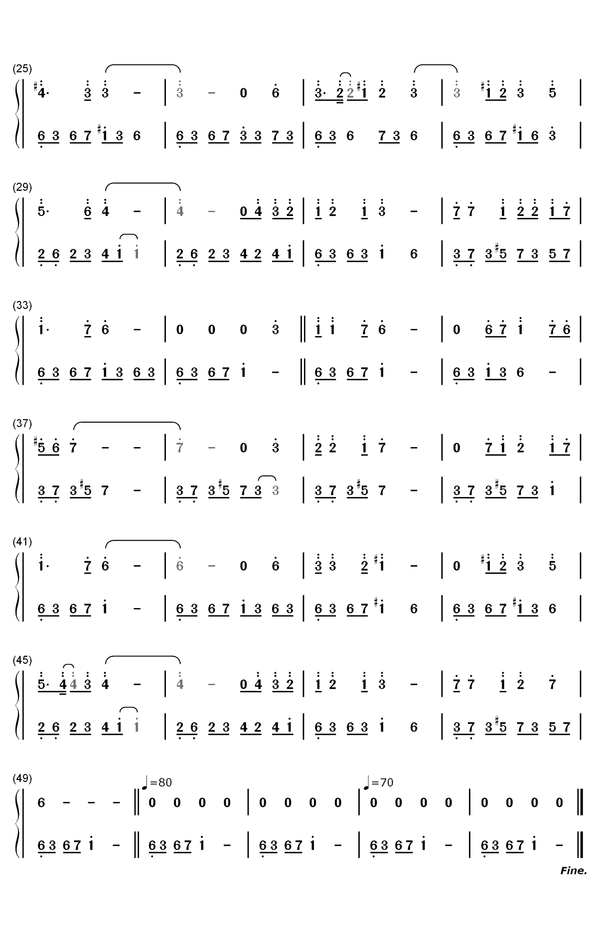 我等候你-人间四月天插曲-EOP曲双手简谱预览2