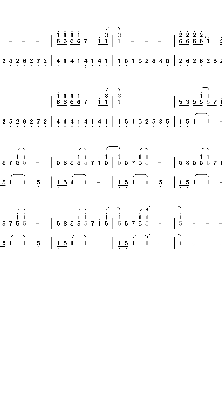 Across the Universe-The Beatles双手简谱预览3