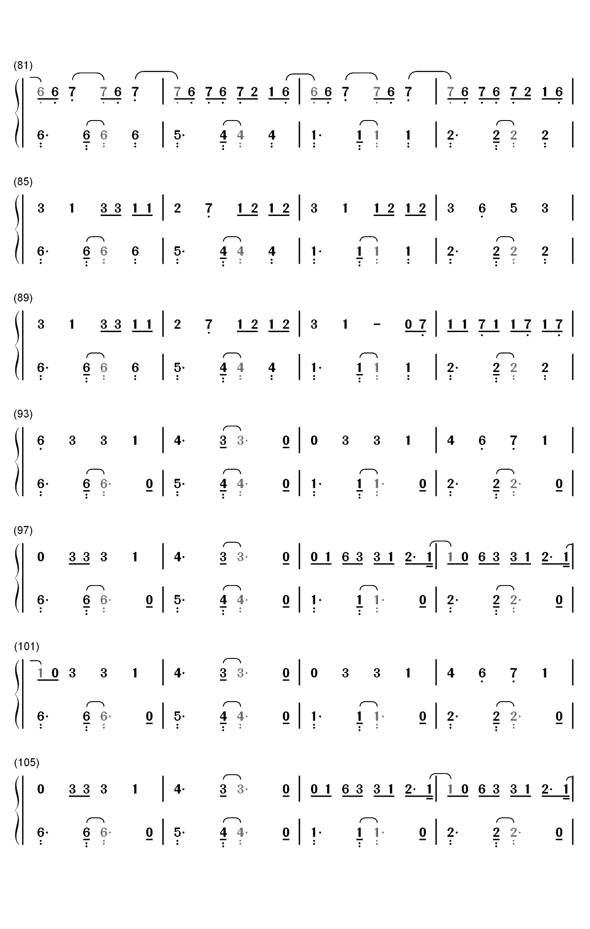 Shameless-简单版-Camila Cabello双手简谱预览4