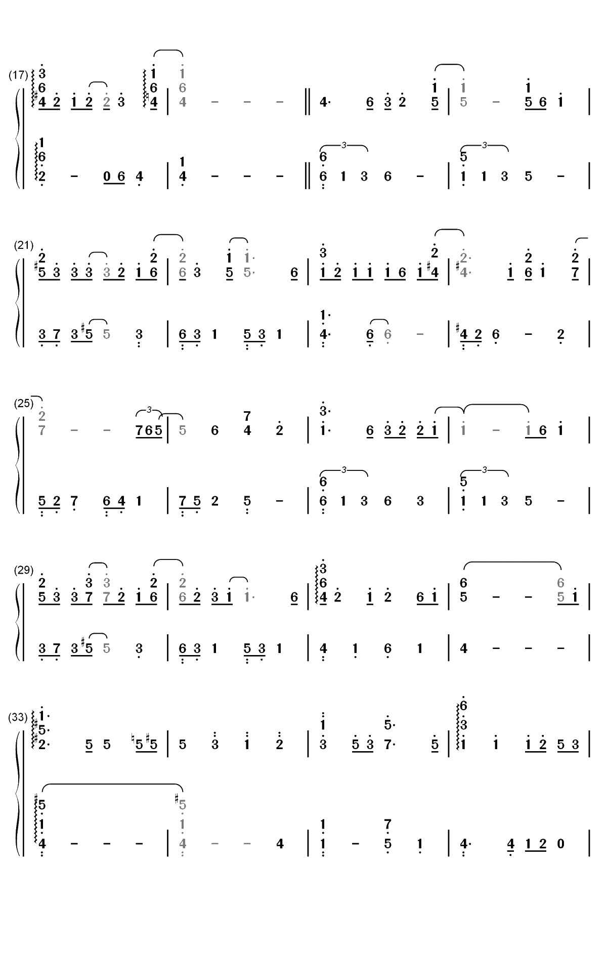 Half The World Away-Oasis双手简谱预览2