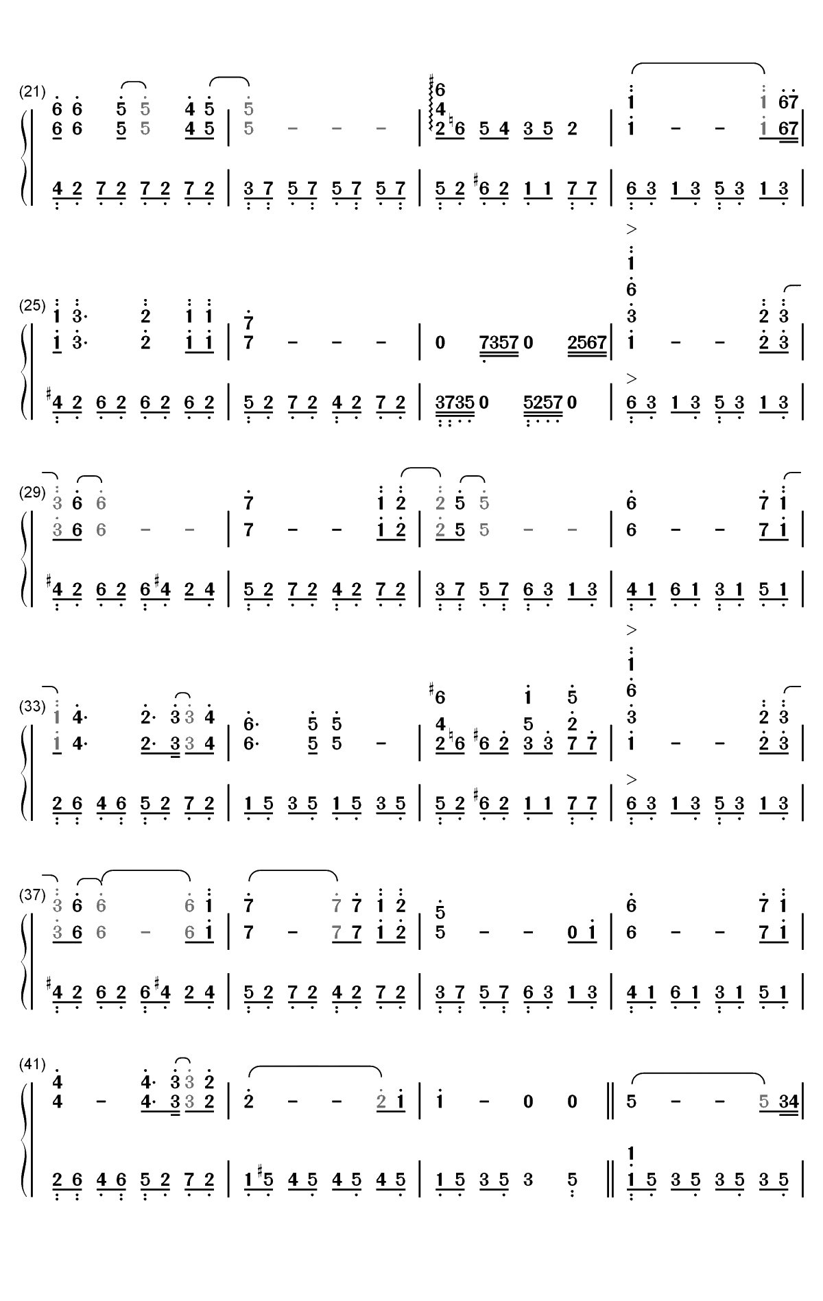 Kiss Me Good-Bye-最终幻想XII主题曲双手简谱预览2