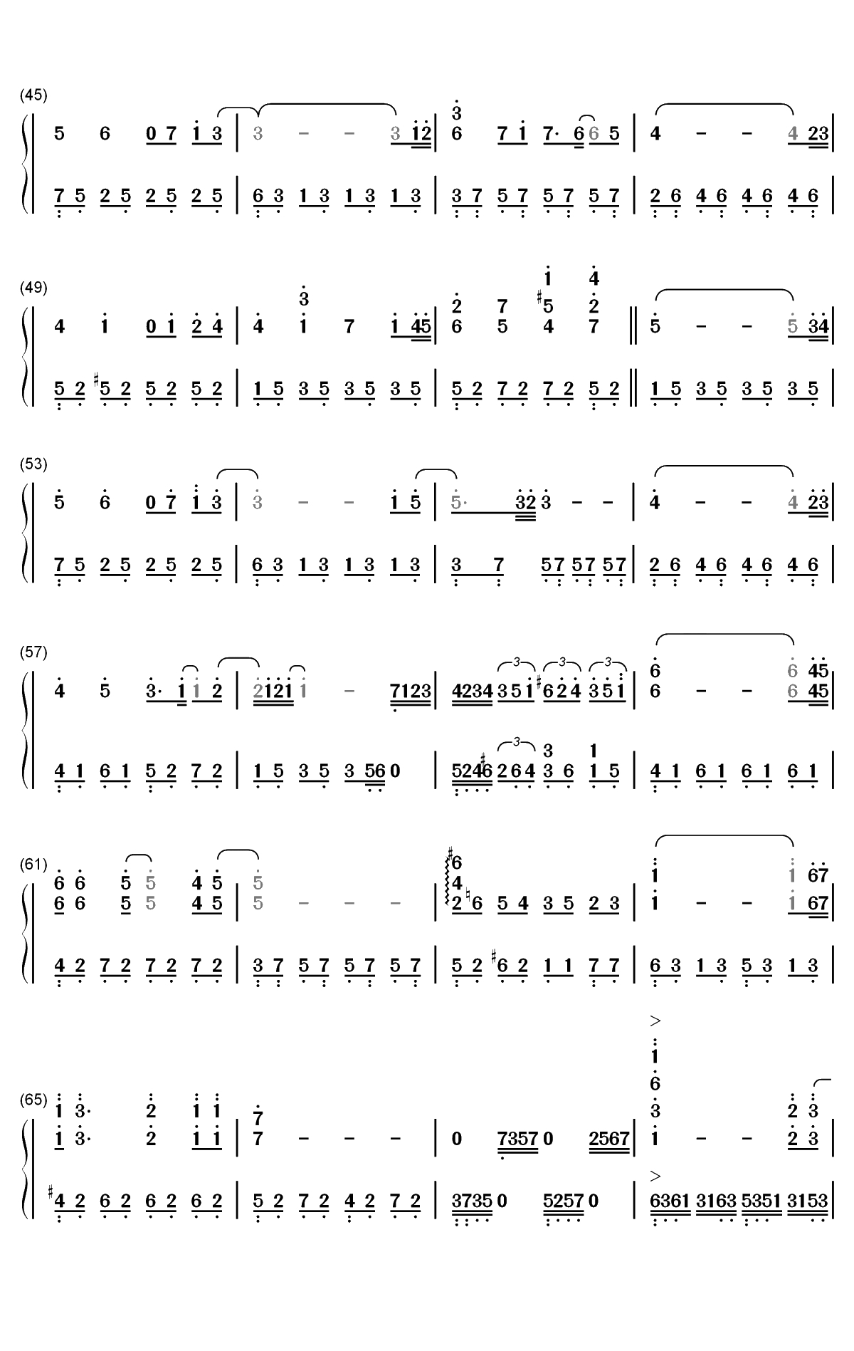 Kiss Me Good-Bye-最终幻想XII主题曲双手简谱预览3