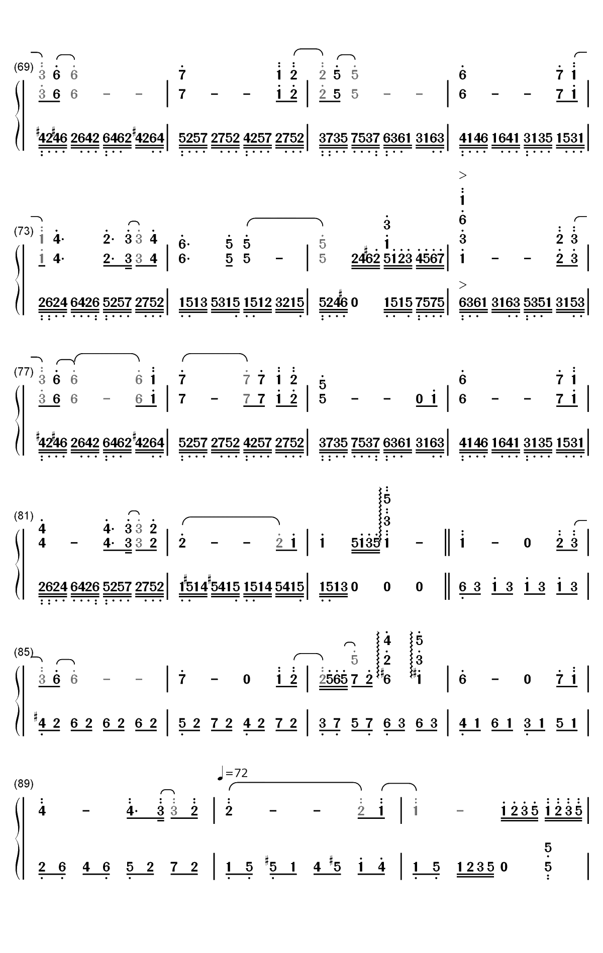 Kiss Me Good-Bye-最终幻想XII主题曲双手简谱预览4