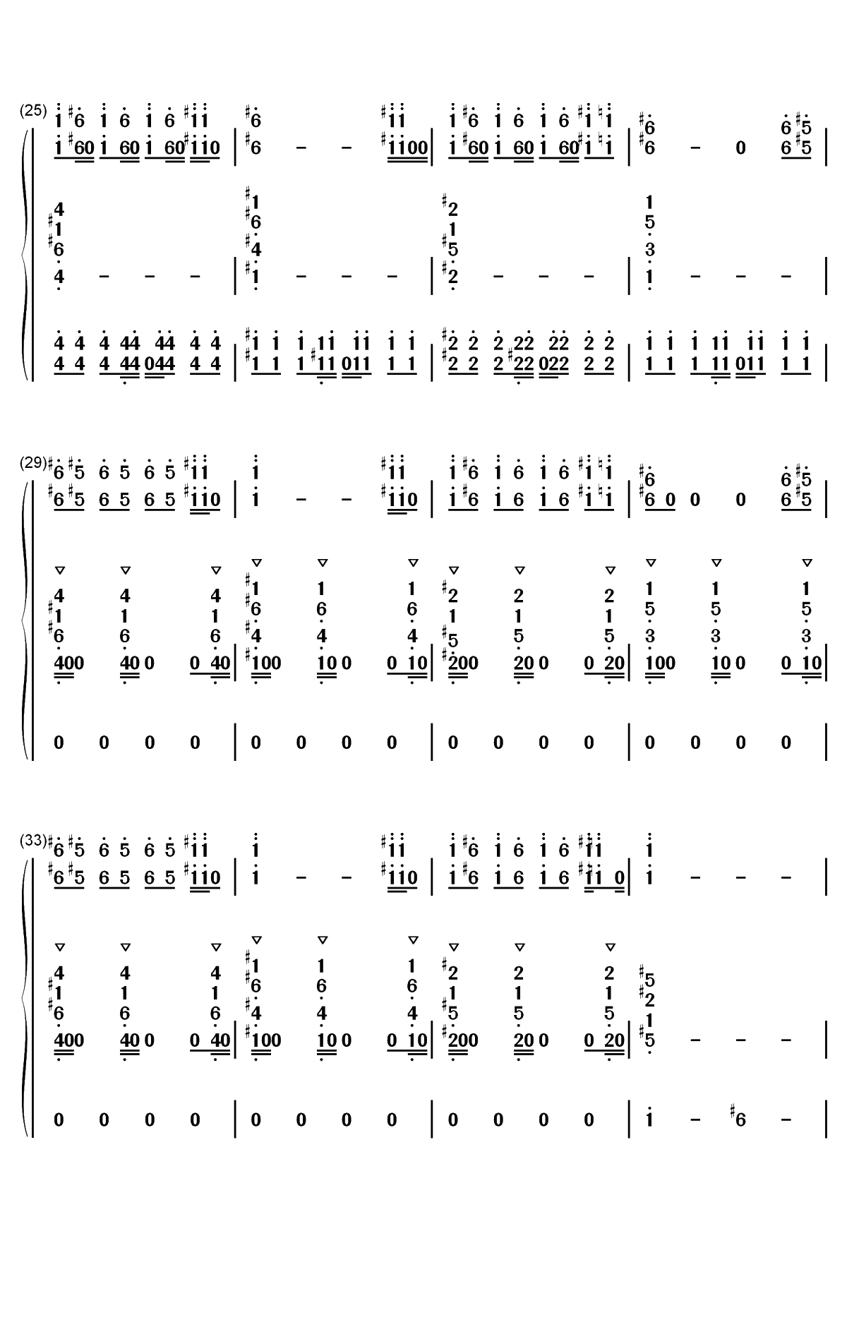 Dance Monkey-Tones and I双手简谱预览3