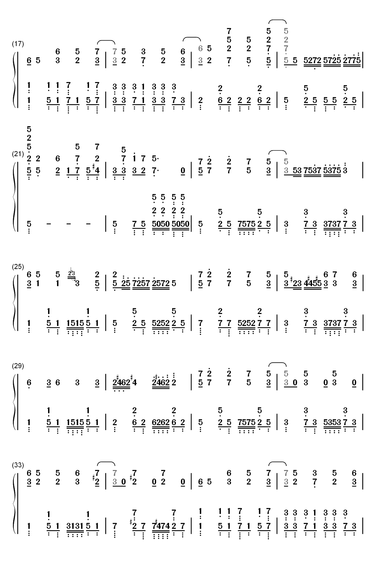 マイホームタウン-My Home Town-为美好的世界献上祝福红传说ED双手简谱预览2