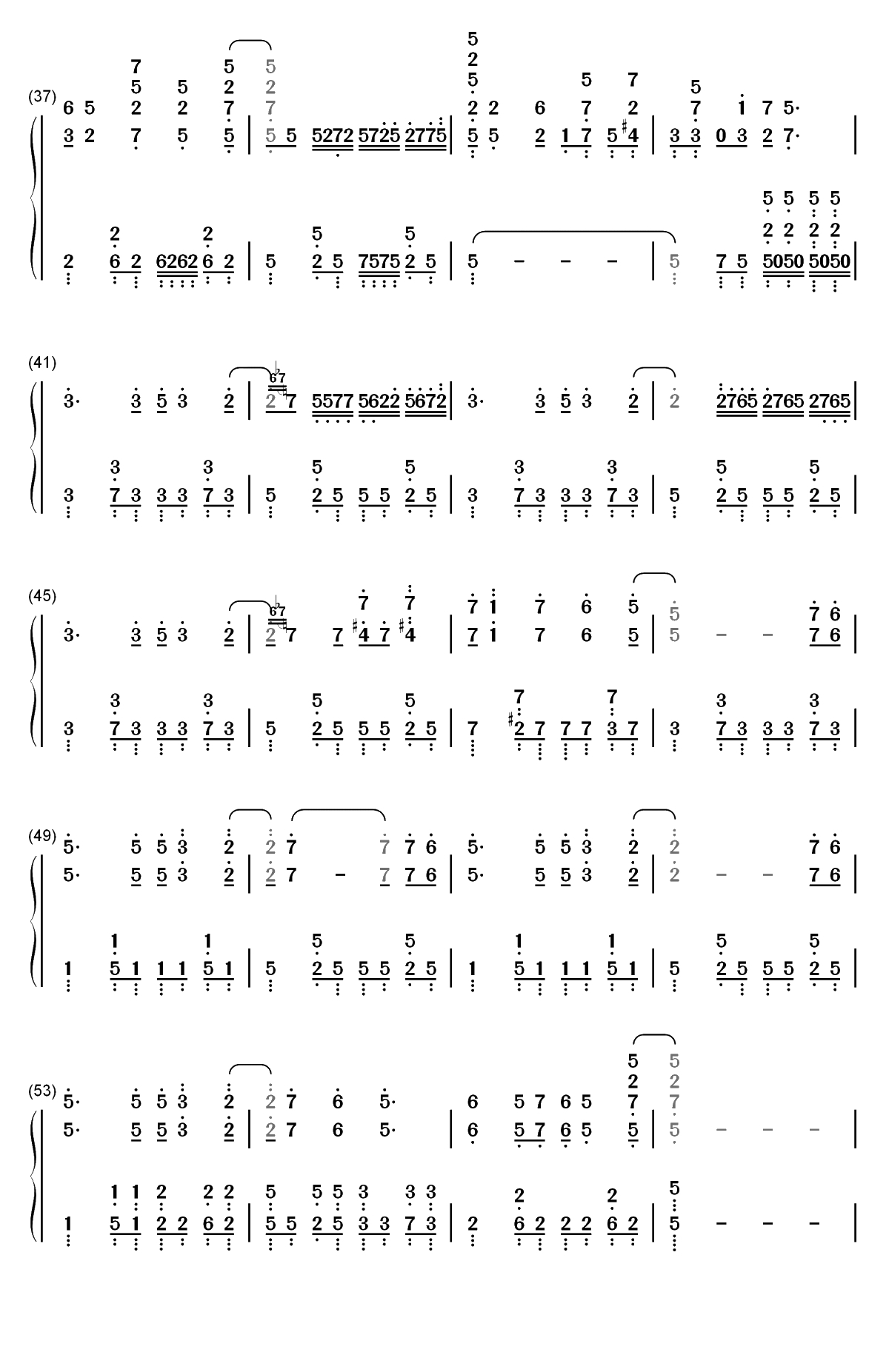 マイホームタウン-My Home Town-为美好的世界献上祝福红传说ED双手简谱预览3