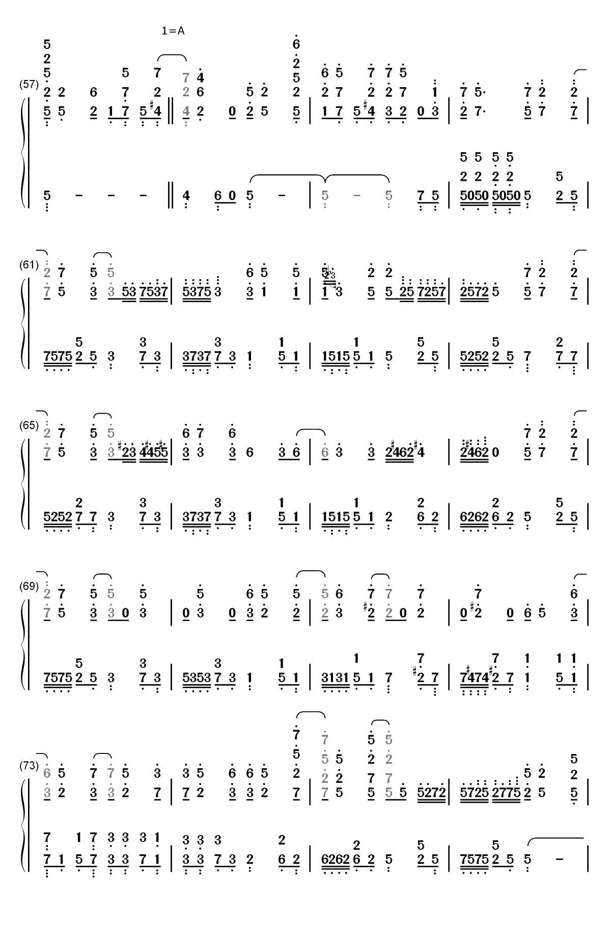 マイホームタウン-My Home Town-为美好的世界献上祝福红传说ED双手简谱预览4