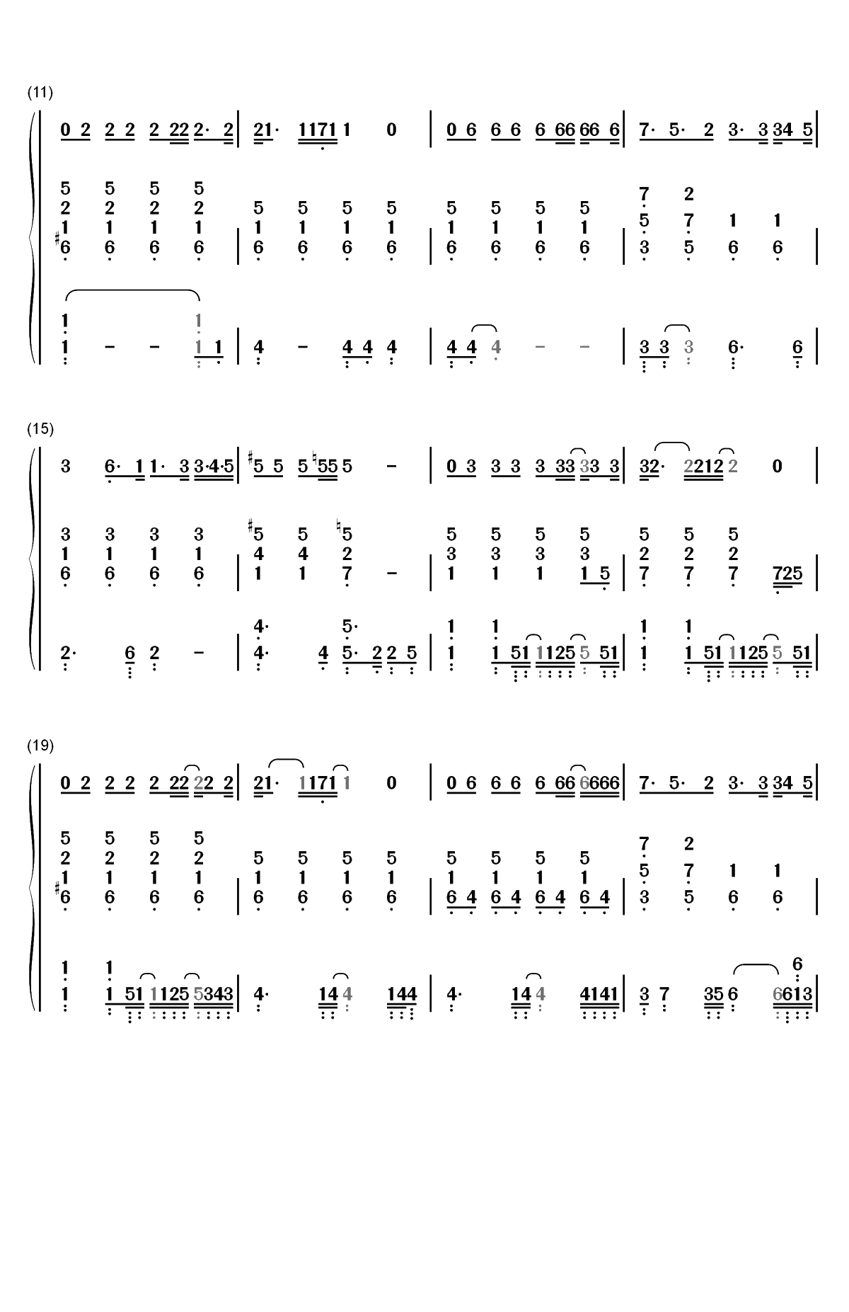 告诉我-陈绮贞双手简谱预览2