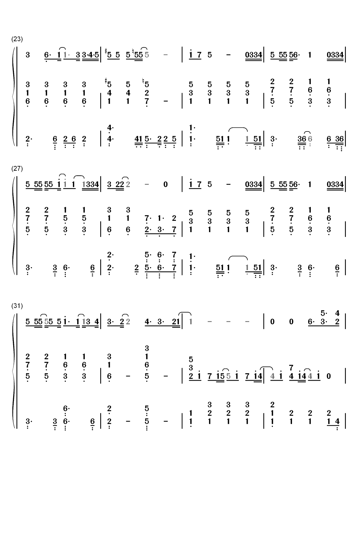 告诉我-陈绮贞双手简谱预览3