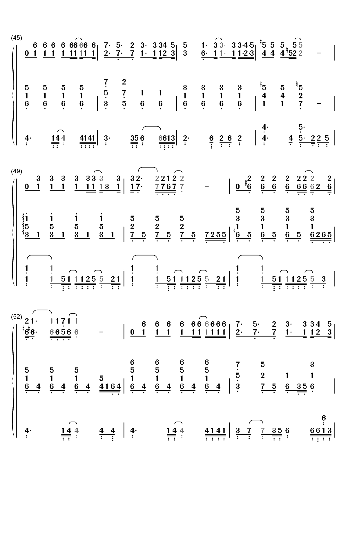 告诉我-陈绮贞双手简谱预览5
