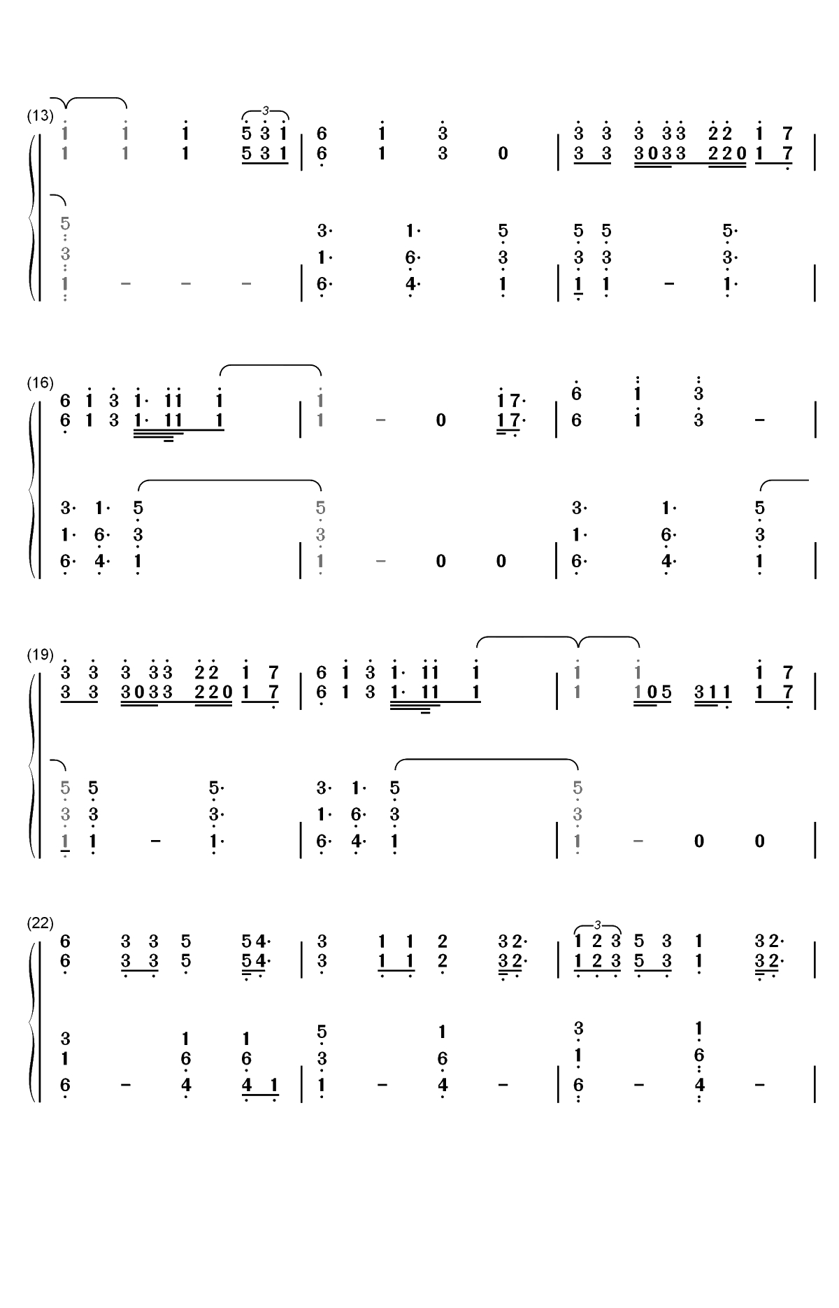 Takeaway双手简谱预览2