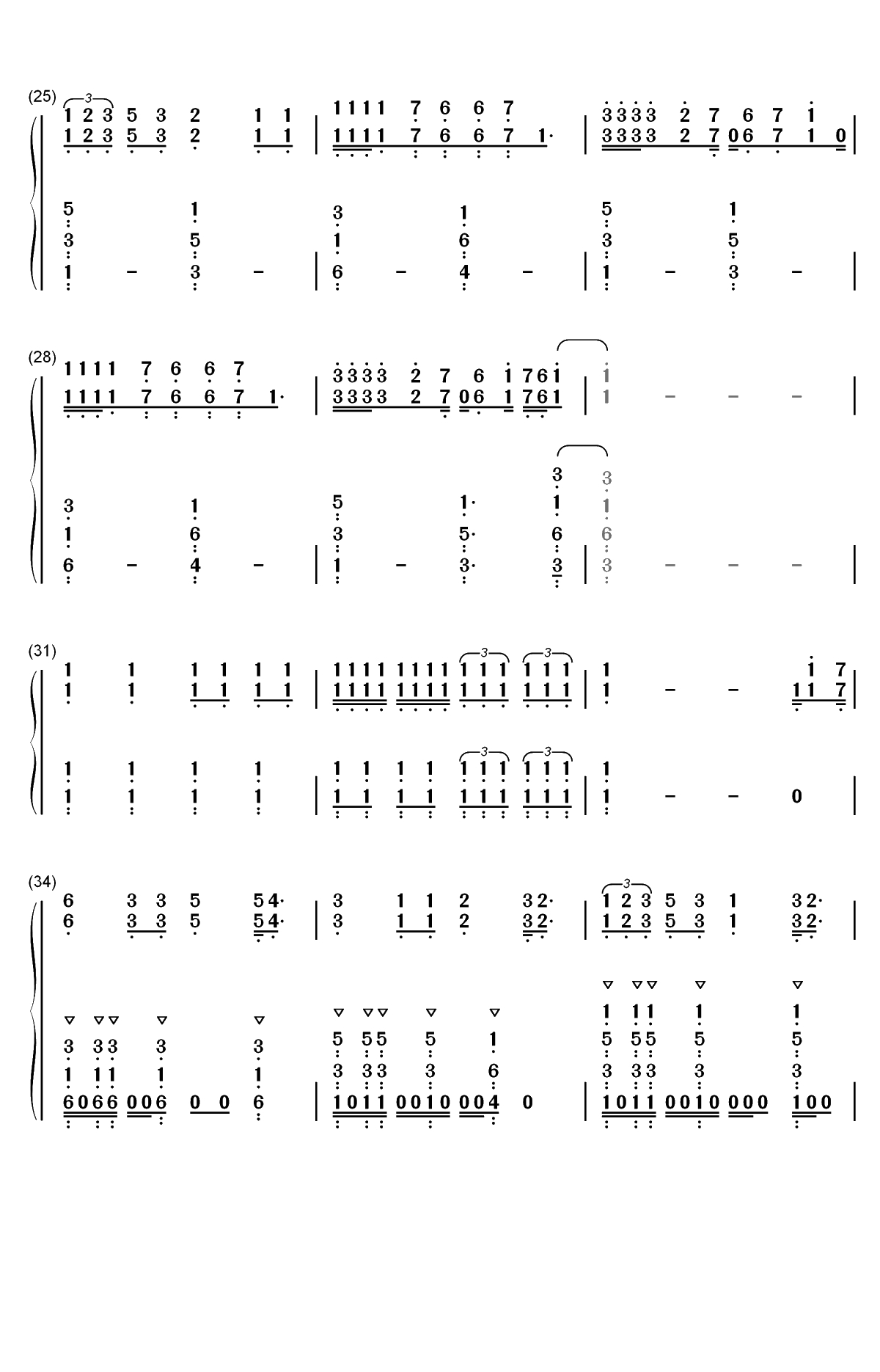 Takeaway双手简谱预览3