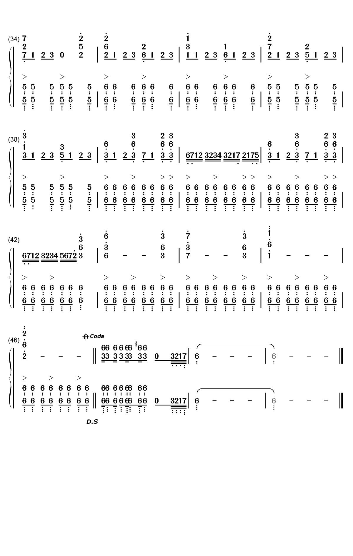 东风浩荡进行曲-2019年70周年国庆阅兵式背景音乐双手简谱预览3