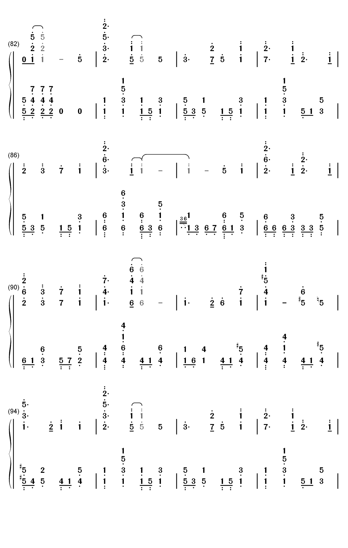 しわ-GUMI双手简谱预览6