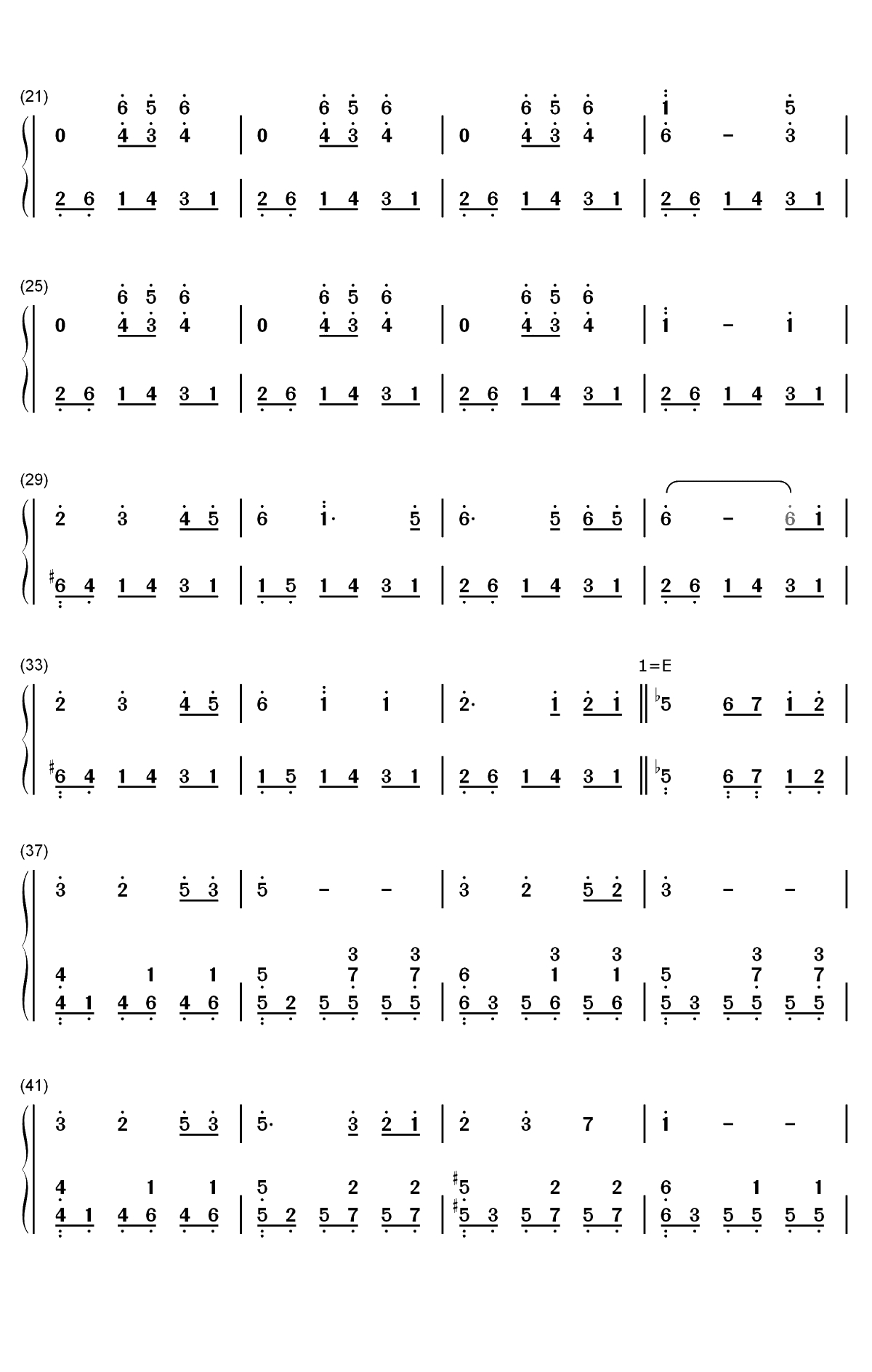 月出-双笙双手简谱预览2