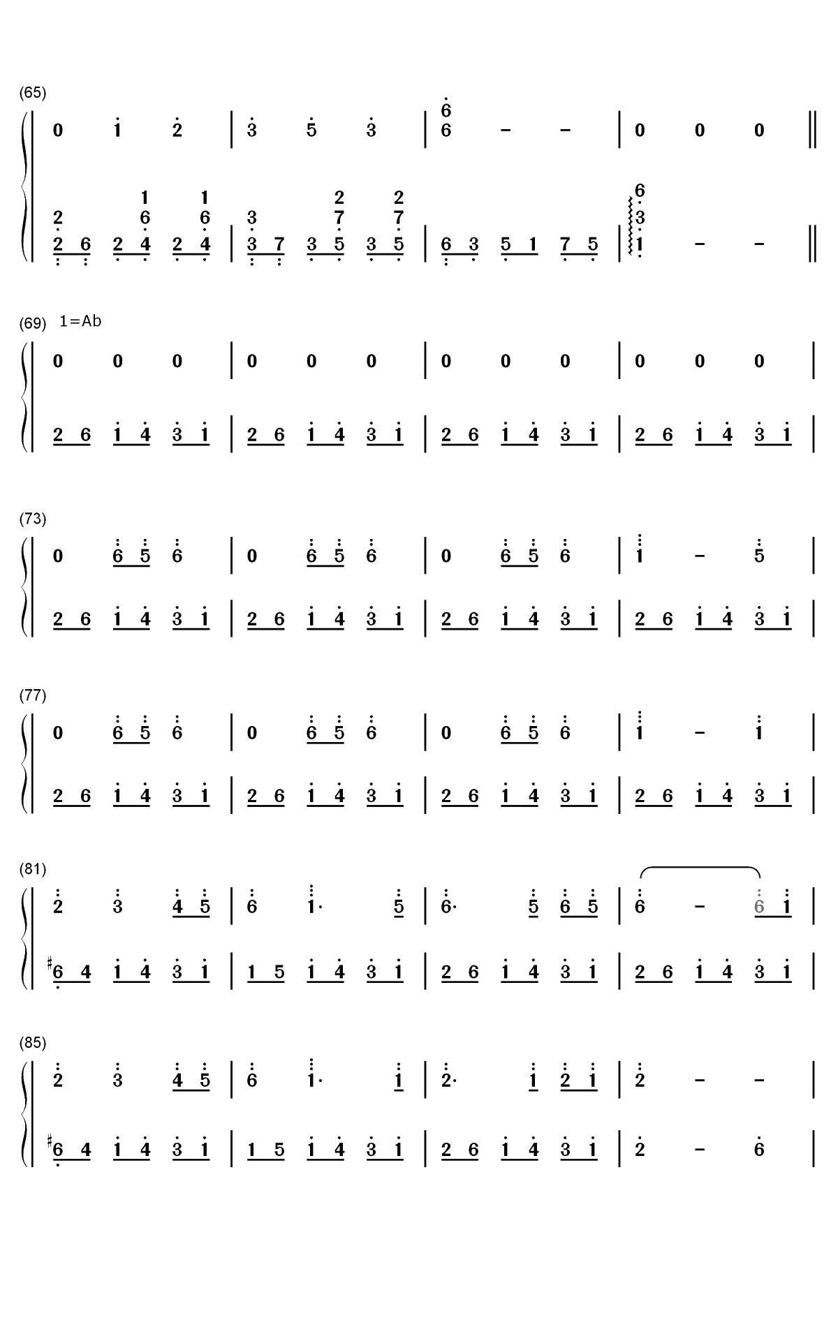 月出-双笙双手简谱预览4