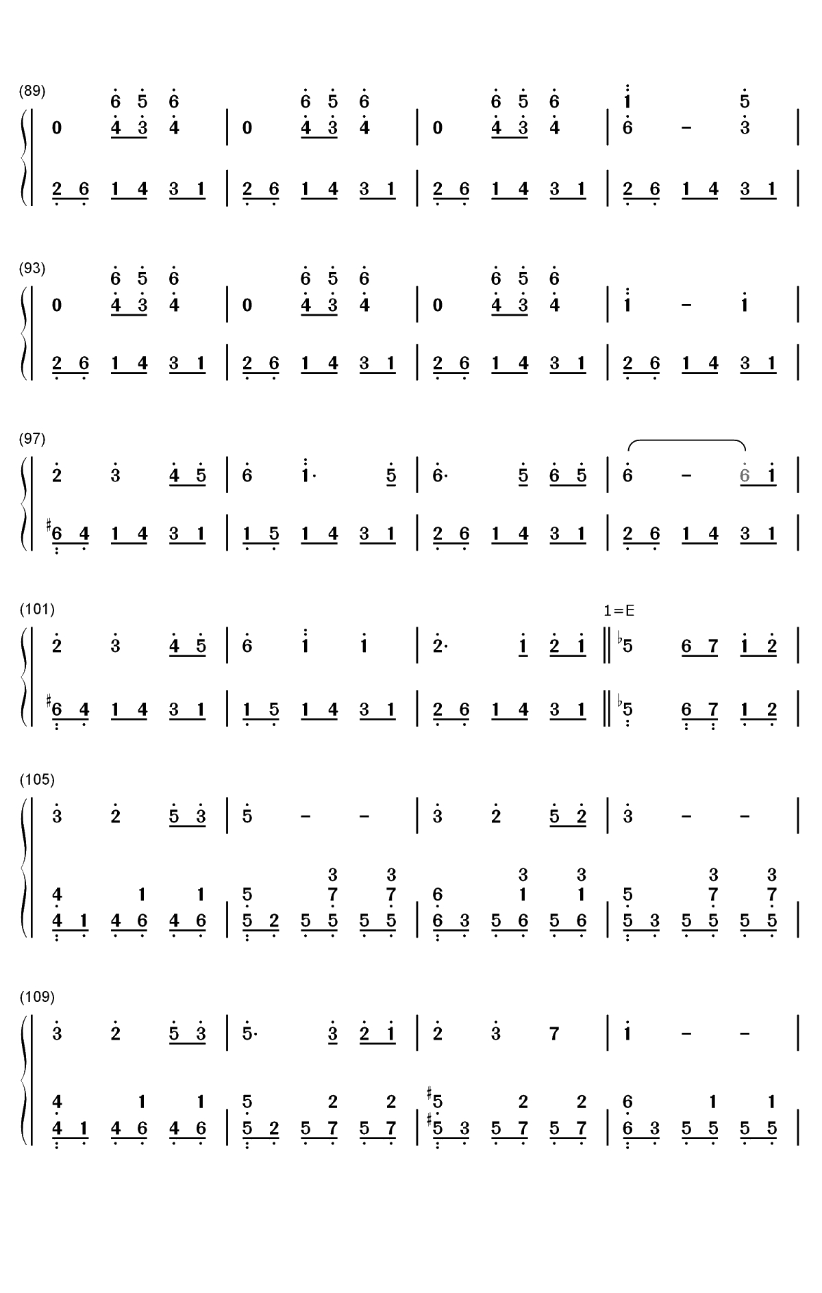 月出-双笙双手简谱预览5