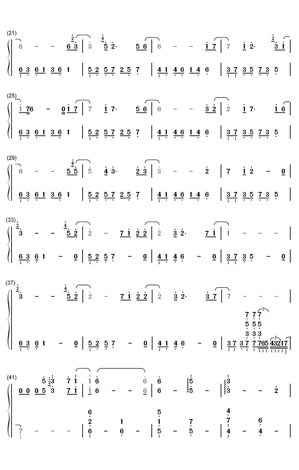 Schwarzer Regen-黑暗森林-我的三体第二季主题曲双手简谱预览2