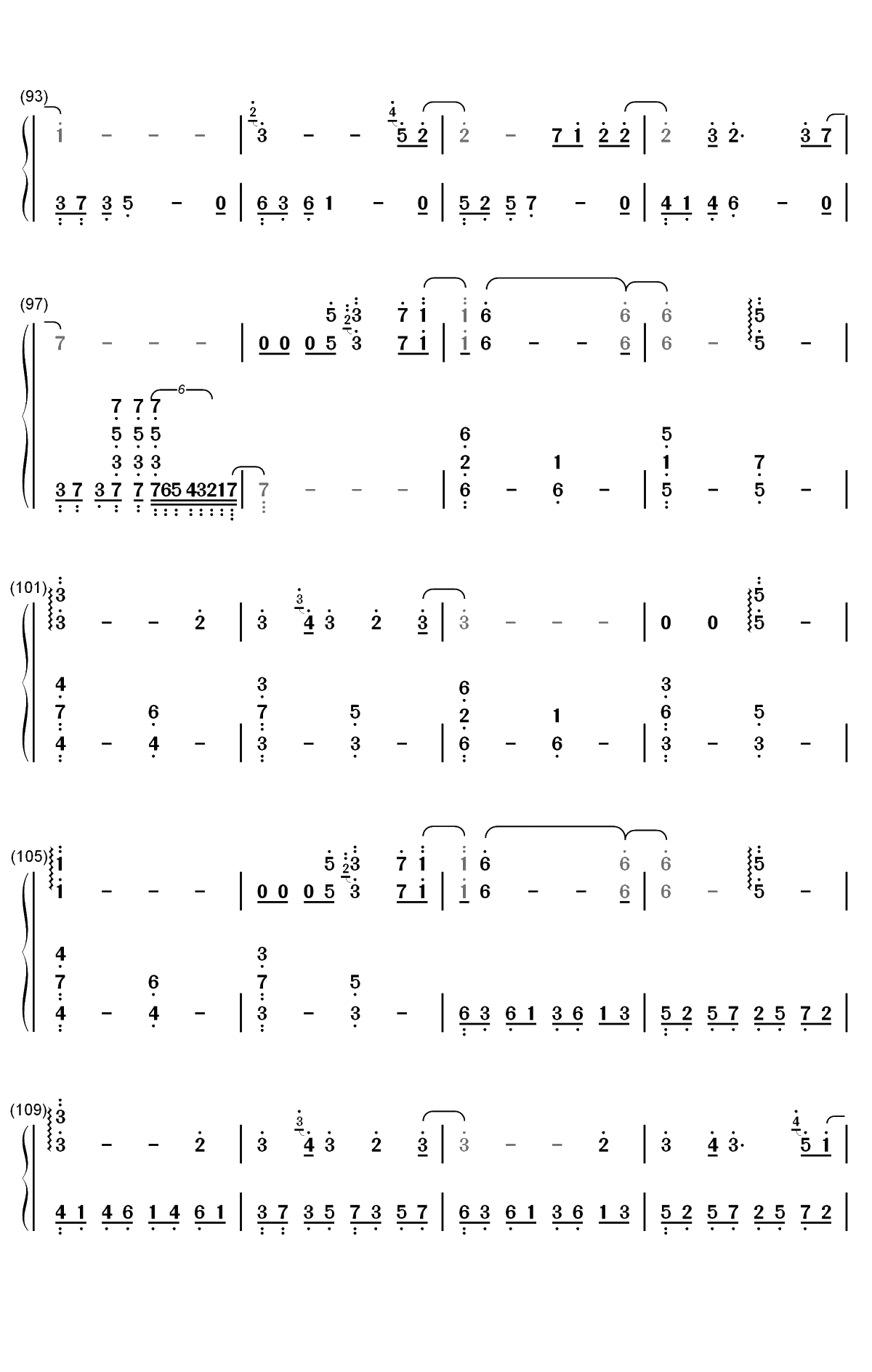 Schwarzer Regen-黑暗森林-我的三体第二季主题曲双手简谱预览5