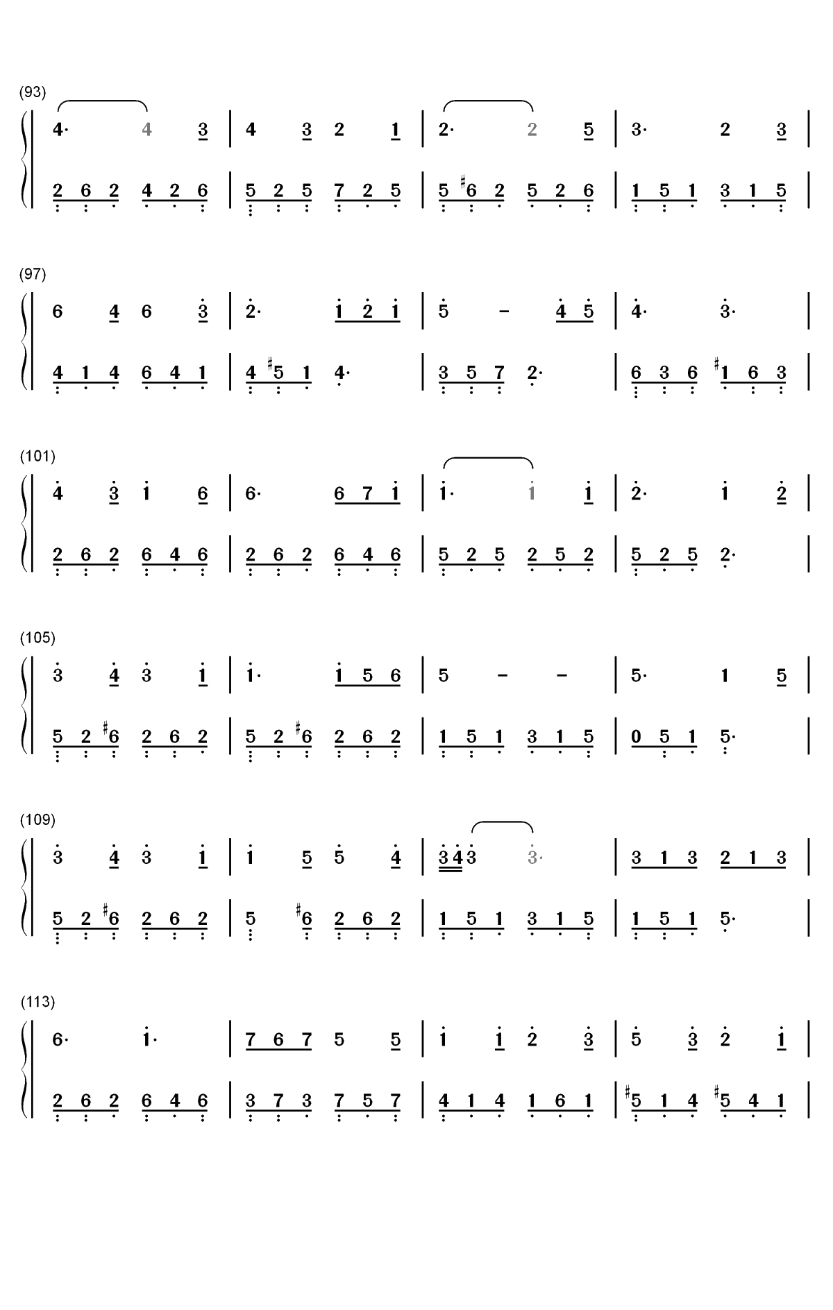 颠倒-我的莫格利男孩插曲双手简谱预览5