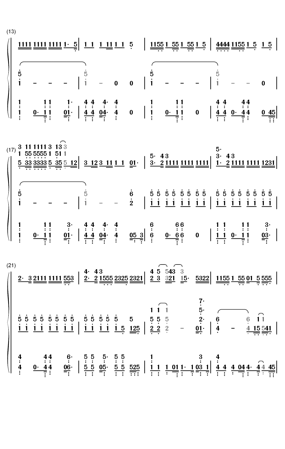 Helpless-汉密尔顿音乐剧插曲双手简谱预览2