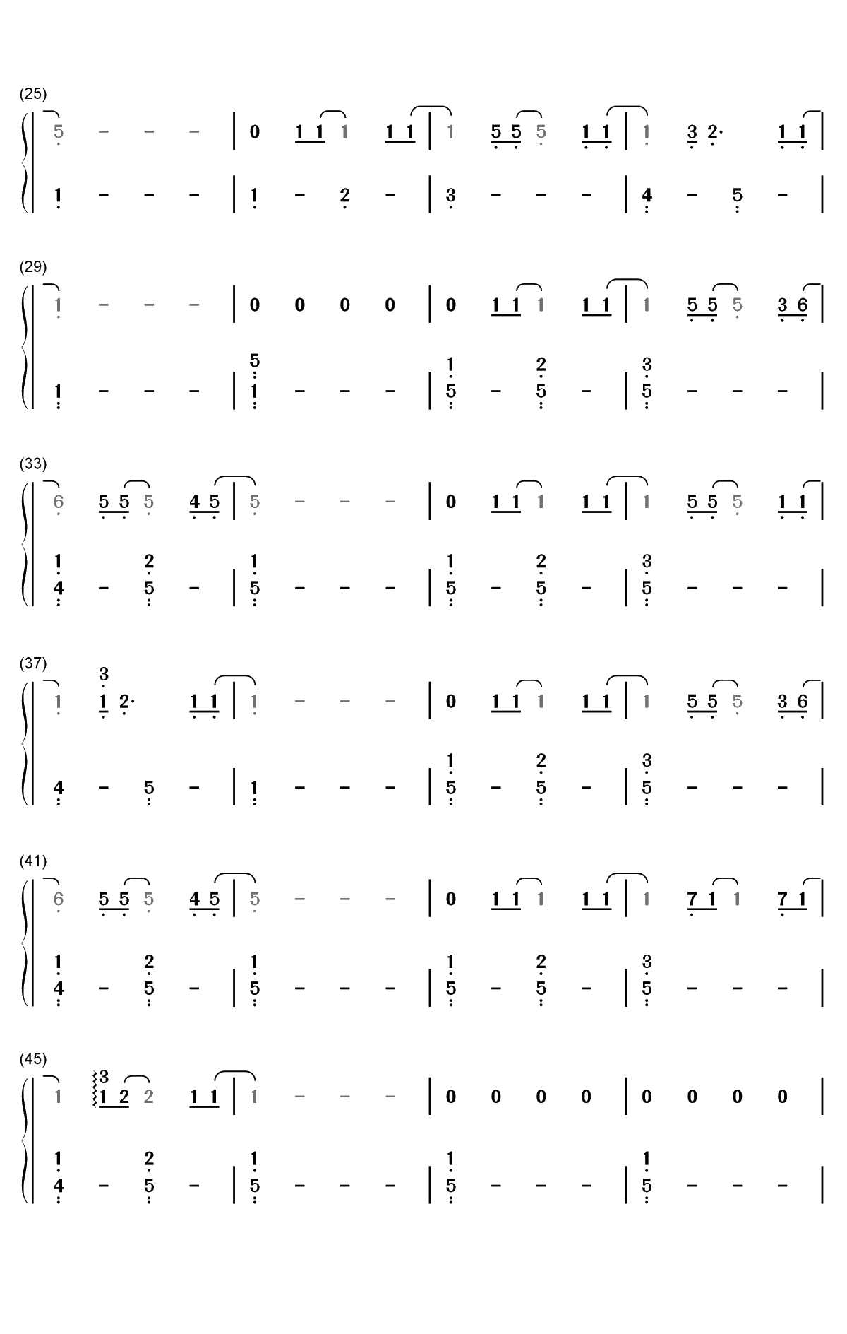 グランドエスケープ-天气之子OST双手简谱预览2