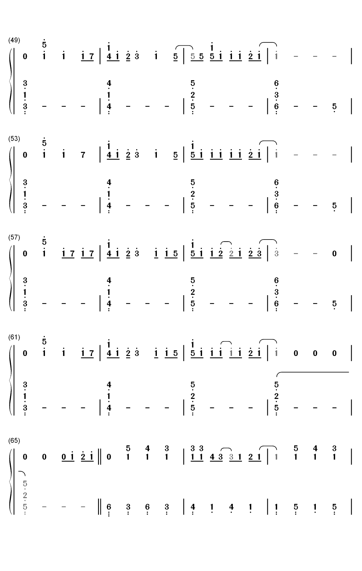 グランドエスケープ-天气之子OST双手简谱预览3