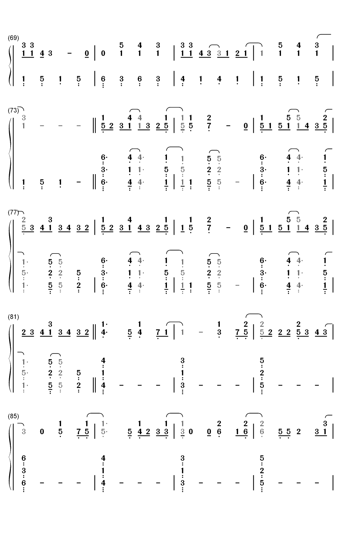 グランドエスケープ-天气之子OST双手简谱预览4